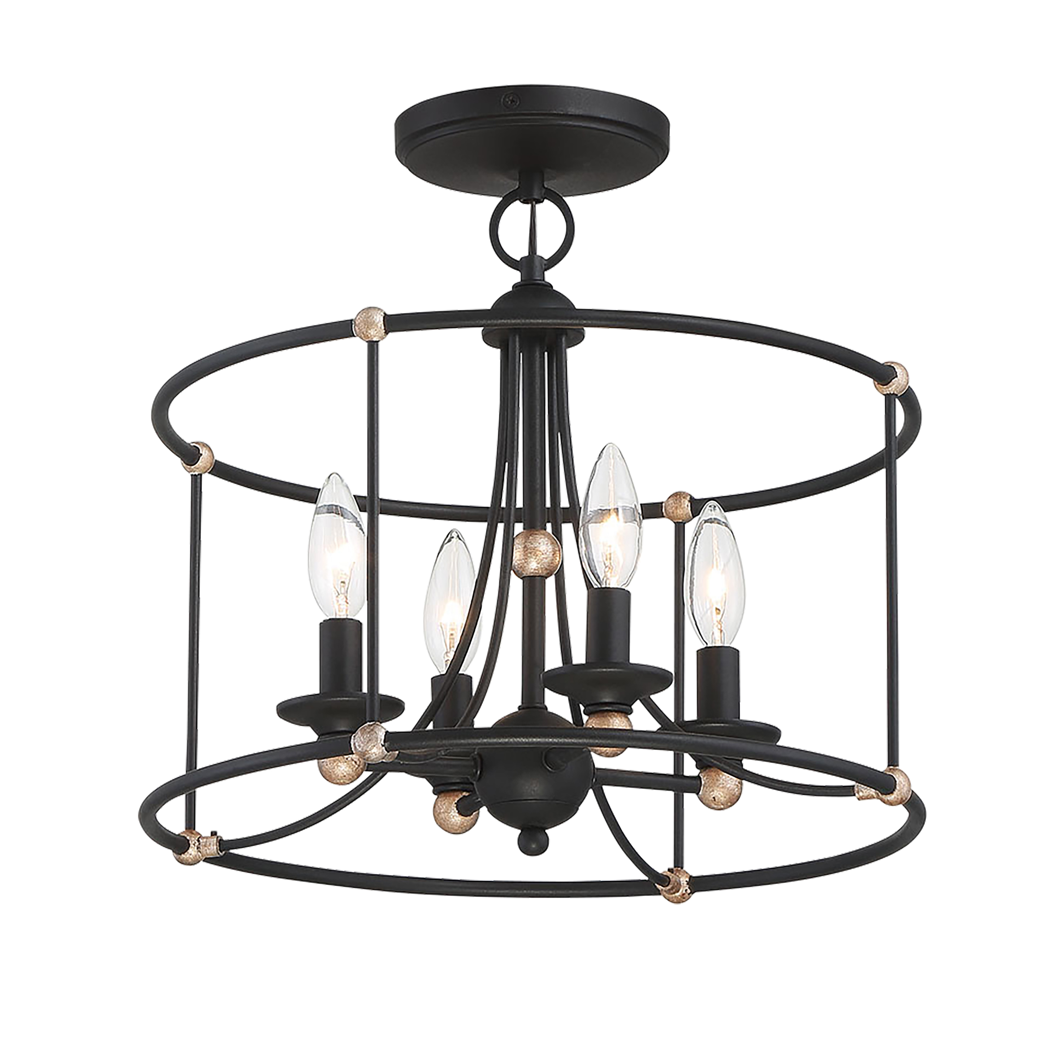 The Westchester County semi-flush mount combines sophisticated transitional design with artisanal gold leaf detailing. Its compact 15.75" profile makes it ideal for rooms with standard ceiling heights while delivering upscale ambiance.