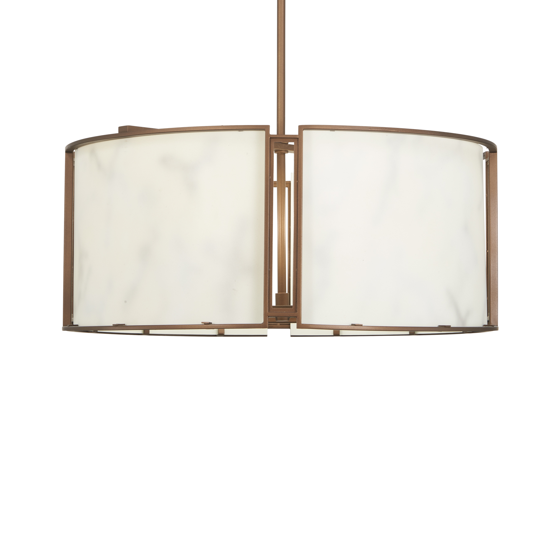 The Buchanan pendant combines contemporary styling with timeless bronze finish and soft alabaster glass. Six candelabra lights provide ample illumination while the 23.5-inch width makes it perfect for medium-sized dining areas.