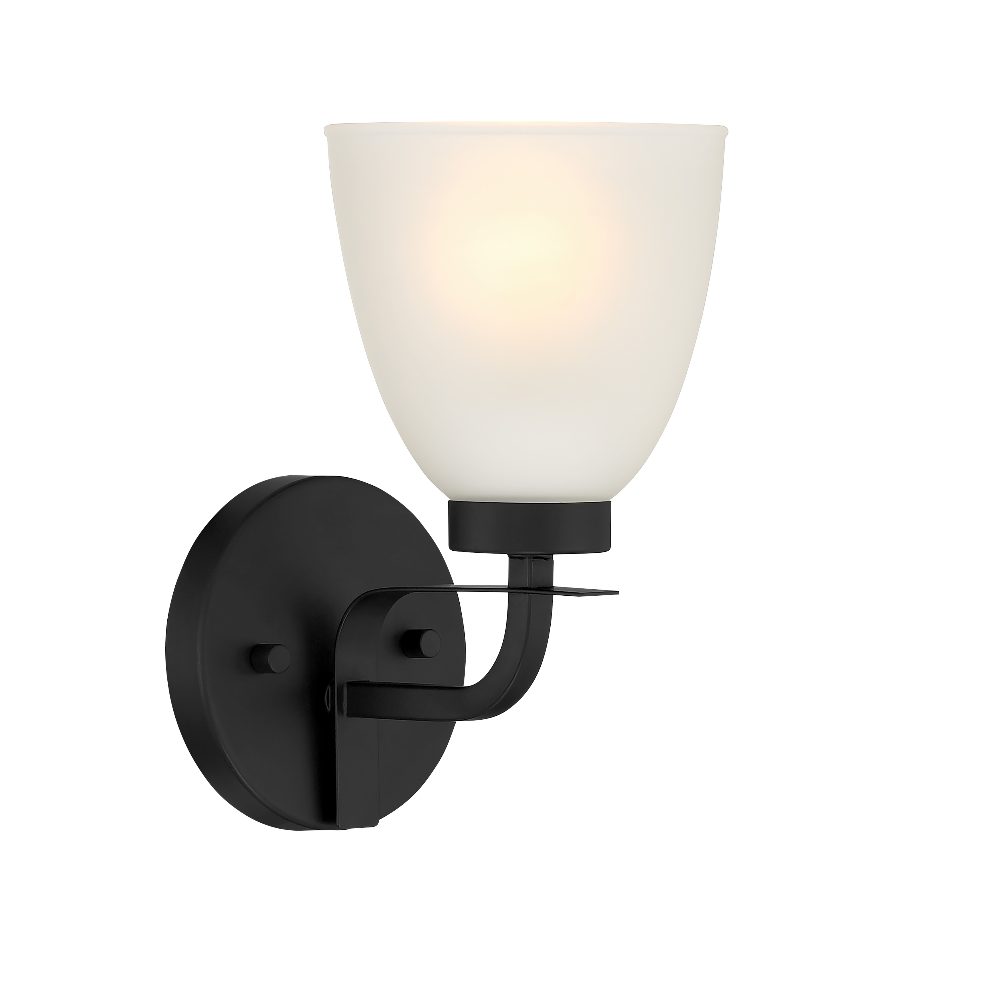 1 Light Bath in Coal Finish with Etched Glass