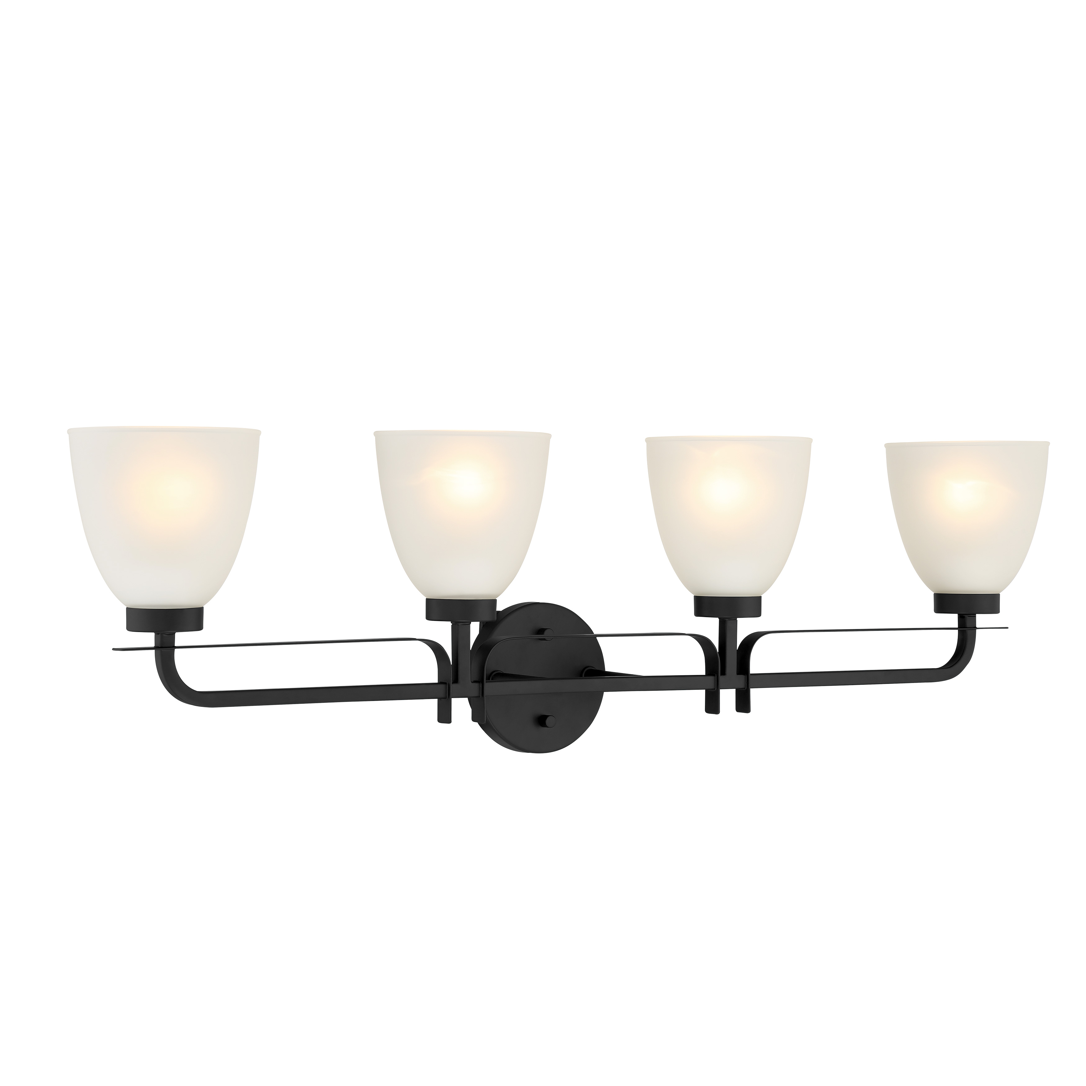 4 Light Bath in Coal Finish with Etched Glass