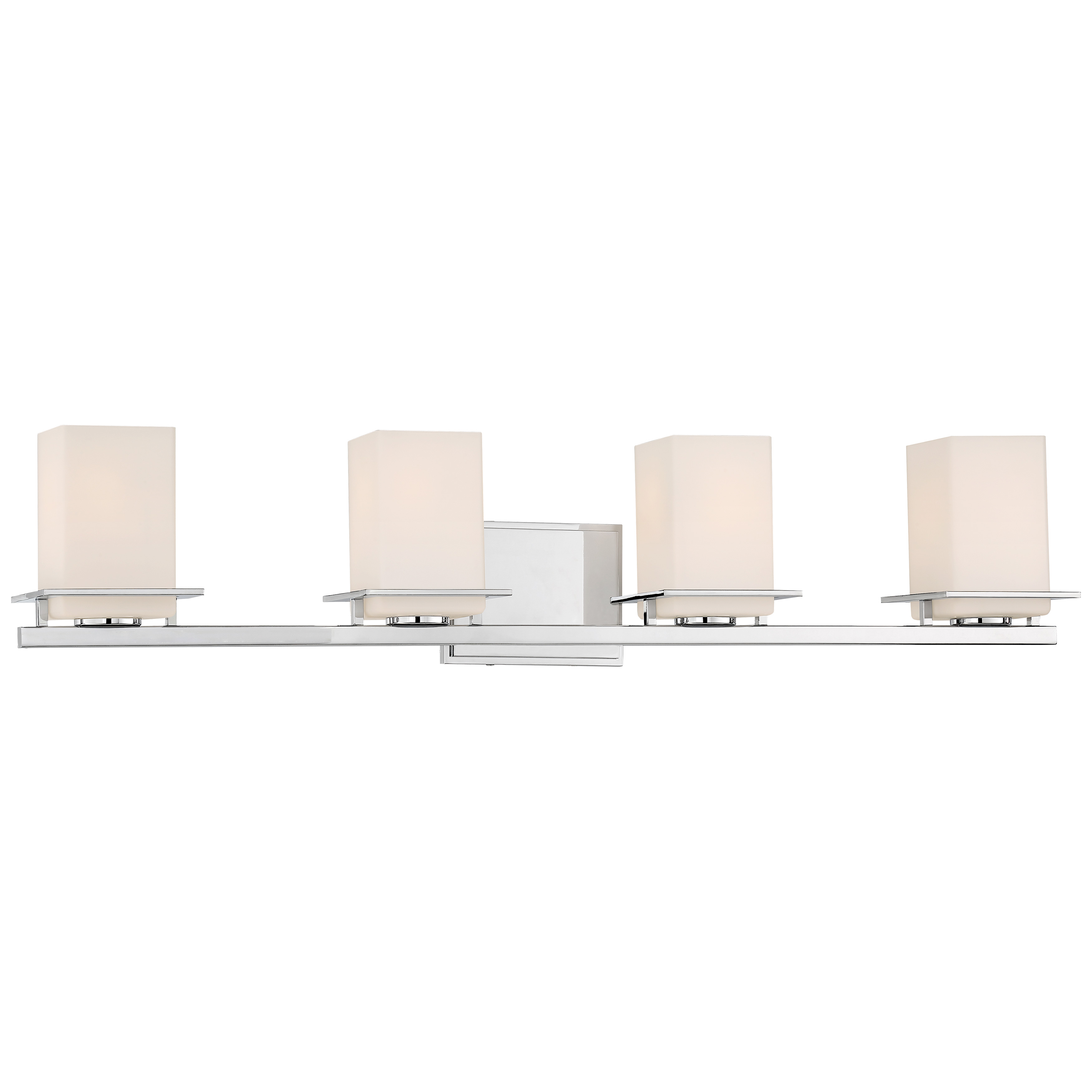 The Tournee 4-Light Bath fixture combines timeless chrome finish with soft etched opal glass for versatile bathroom lighting. Its 33.5-inch width provides excellent illumination for double vanities while the dimmable feature allows customizable ambiance.
