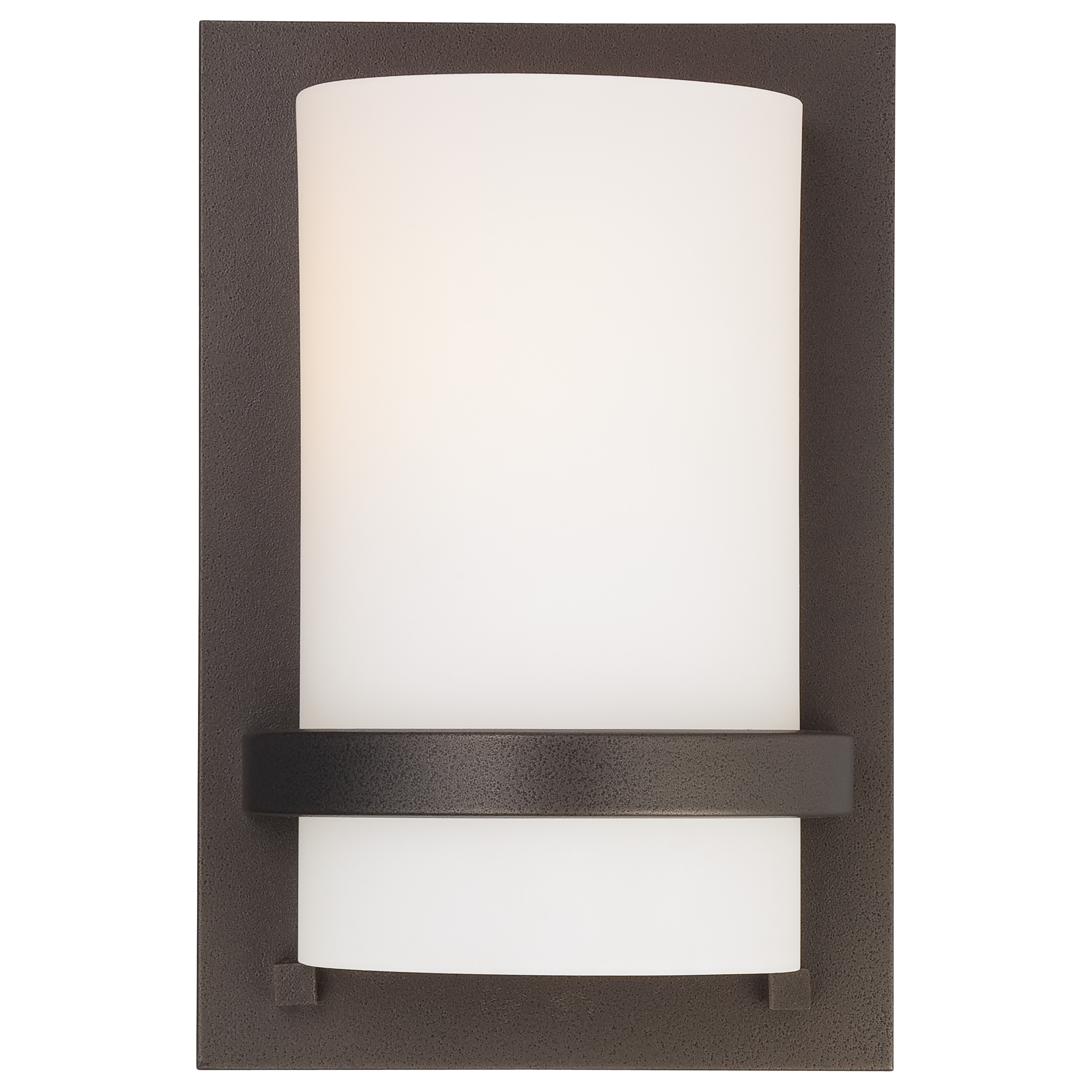 The Fieldale Lodge wall sconce combines rustic lodge aesthetics with transitional versatility. Its smoked iron finish and etched white glass create warm, diffused lighting perfect for intimate spaces.
