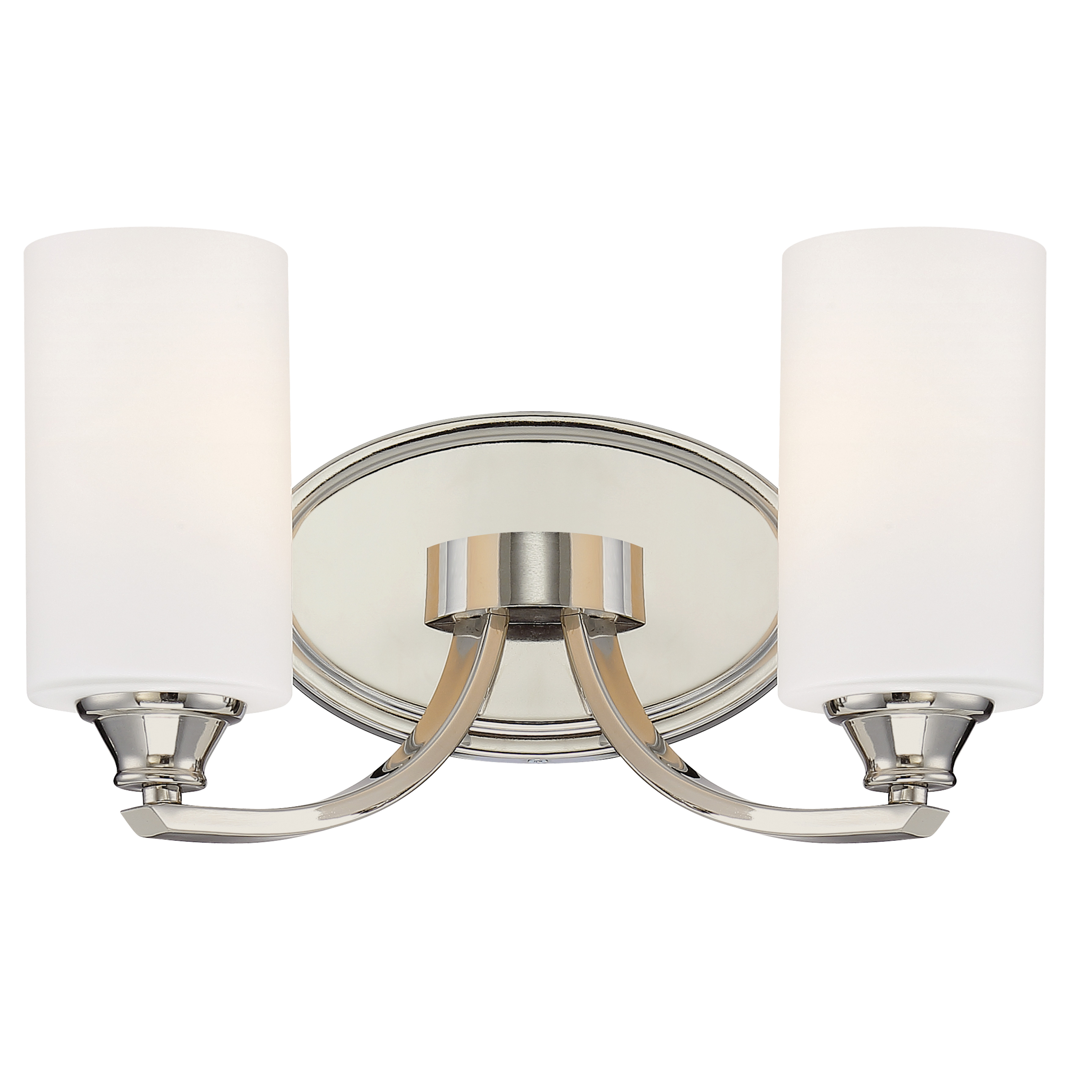 The Tilbury 2-Light Bath fixture combines traditional elegance with contemporary simplicity. Its polished nickel finish and etched opal glass shades provide soft, even illumination perfect for vanity applications.