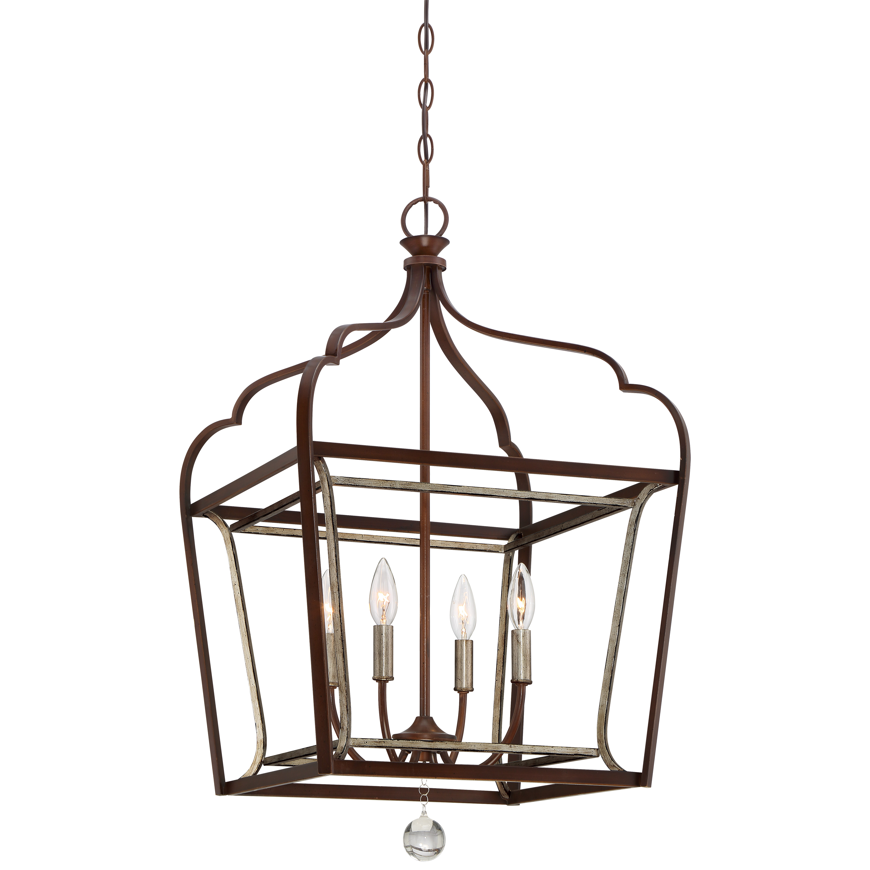 The Astrapia Foyer Pendant combines classic traditional styling with modern acrylic shades, creating a warm and inviting ambiance. Its dual-finish design adds visual depth while the dimmable feature provides lighting flexibility.