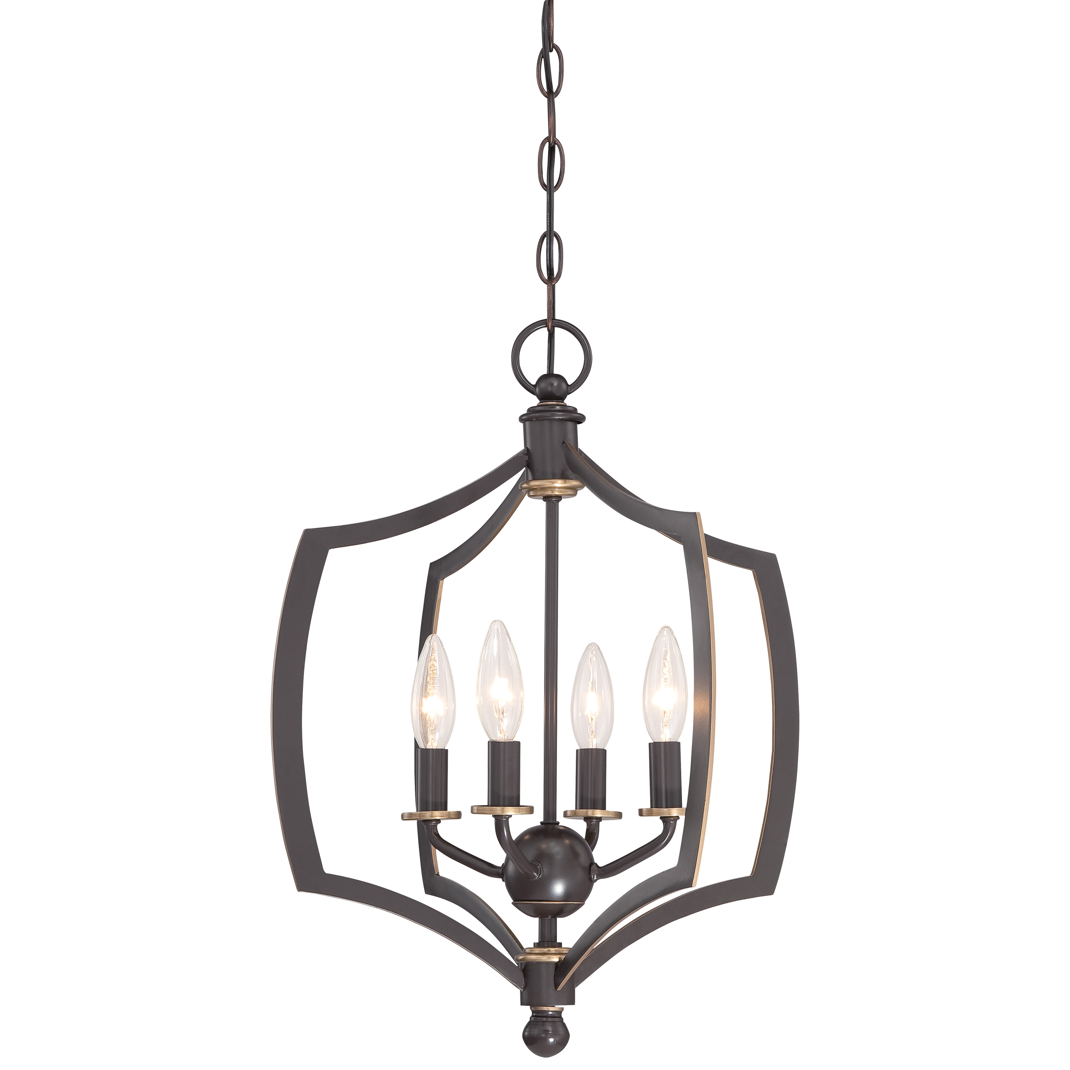 The Middletown mini chandelier combines classic candelabra styling with transitional elegance. Its Downtown Bronze finish with gold highlights adds warmth and sophistication to intimate dining spaces and smaller rooms.