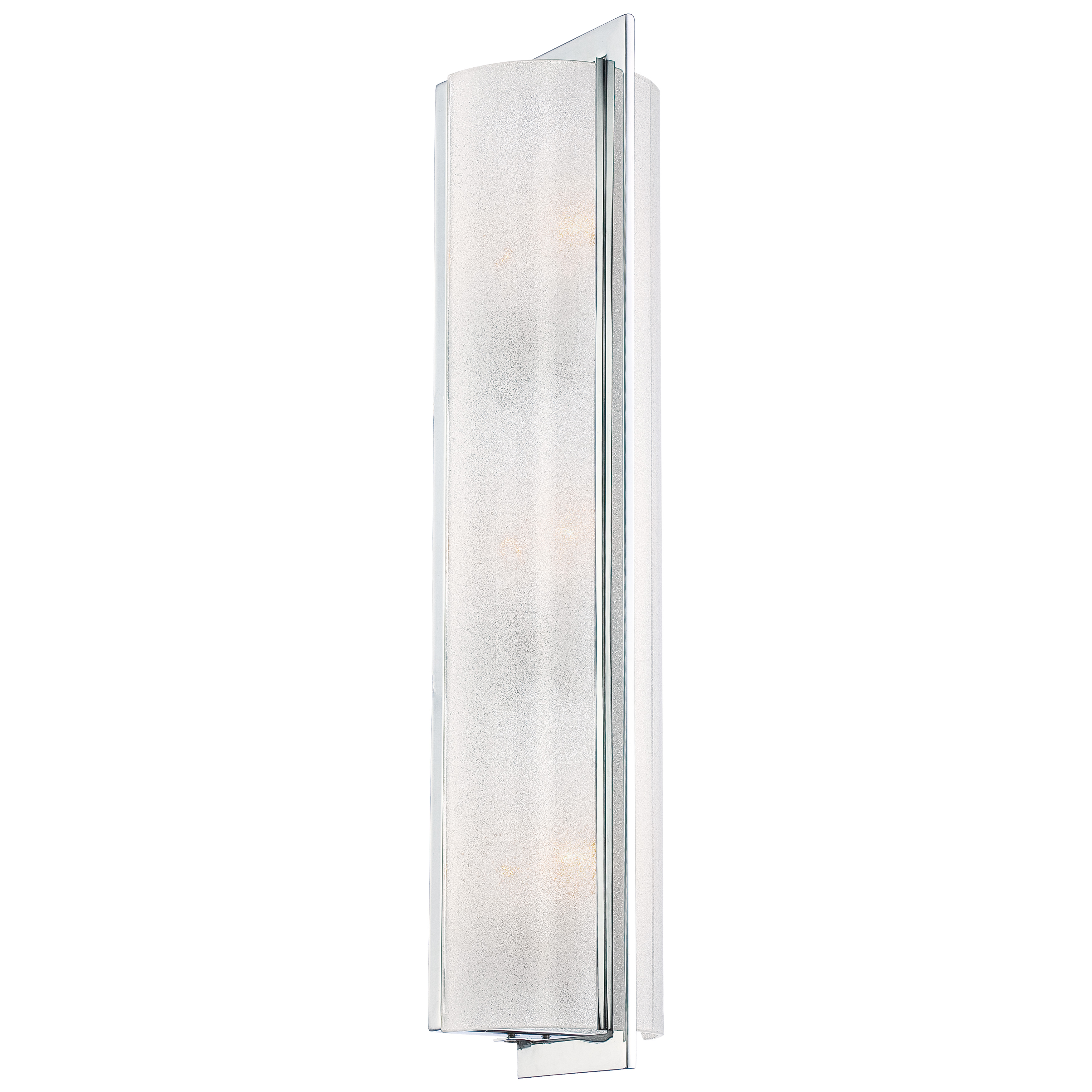 The Clarté wall sconce combines timeless transitional design with modern functionality. Three candelabra bulbs behind white iris glass provide soft, diffused lighting perfect for bathrooms and hallways.