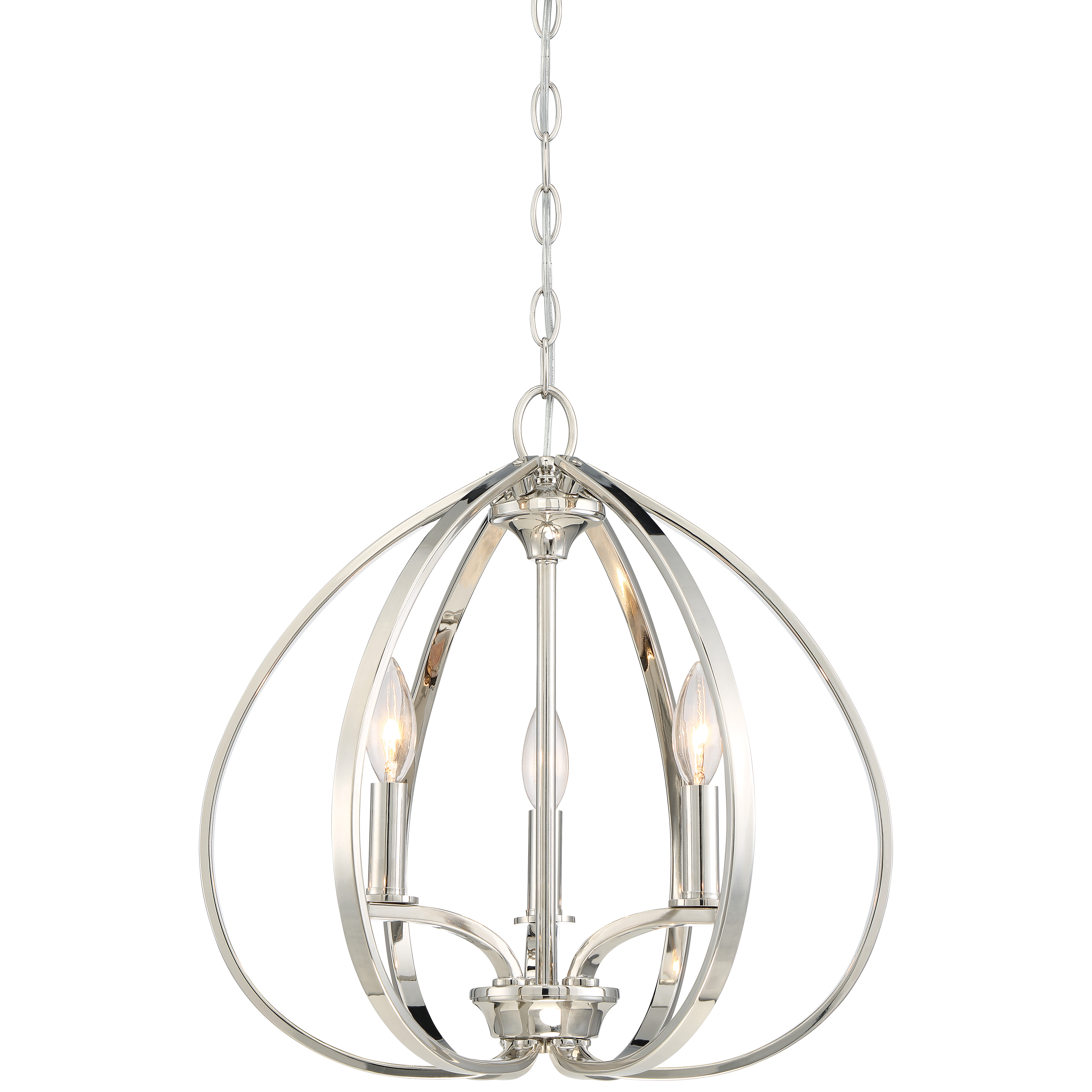 The Tilbury 3-Light Pendant combines classic elegance with contemporary appeal through its polished nickel finish and steel construction. At 16.5 inches wide, it's perfectly sized for medium dining spaces and kitchen islands.