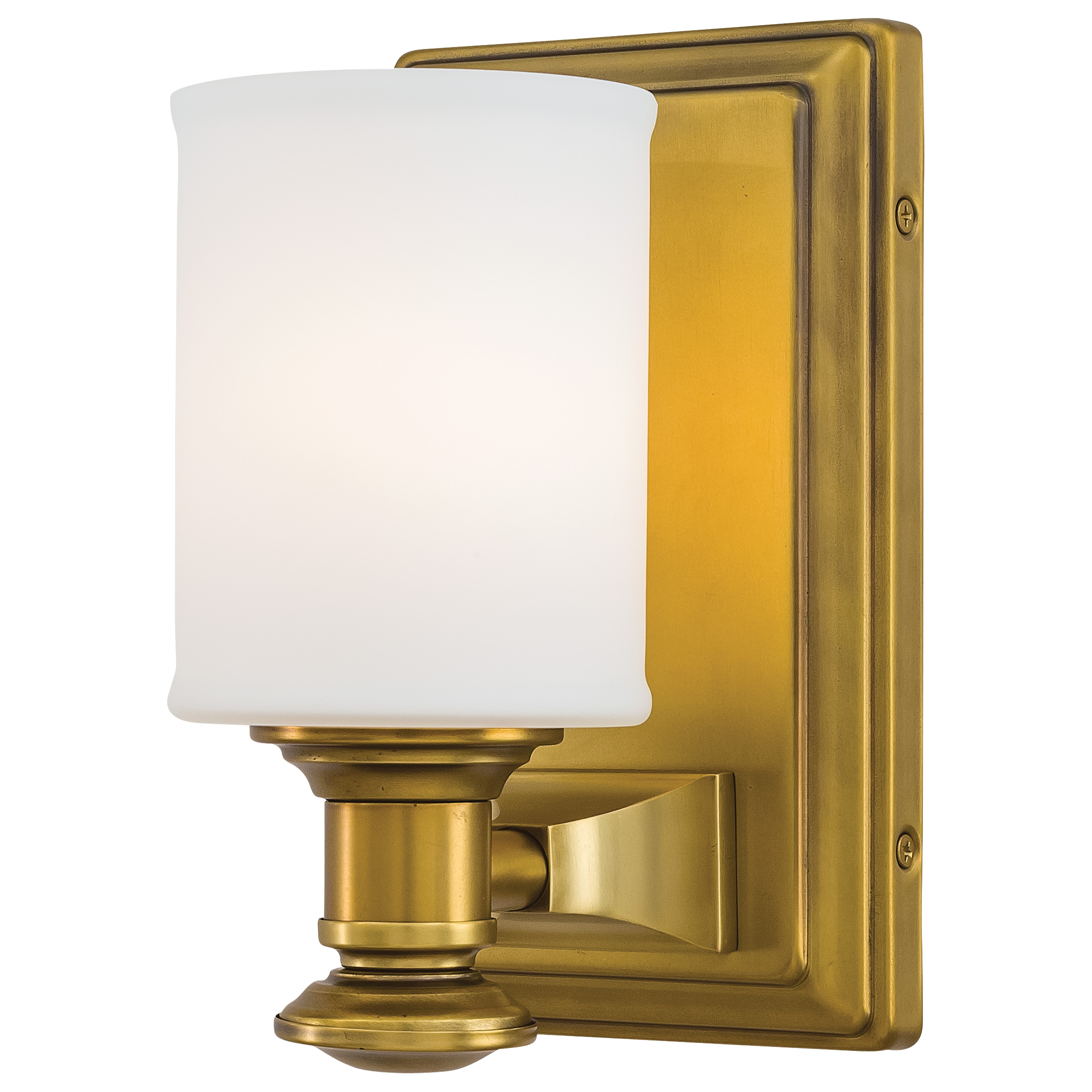 The Harbour Point bath light brings transitional elegance to any bathroom with its Liberty Gold finish and etched opal glass shade. Compact at under 5 inches wide, it's perfect for powder rooms or flanking mirrors.