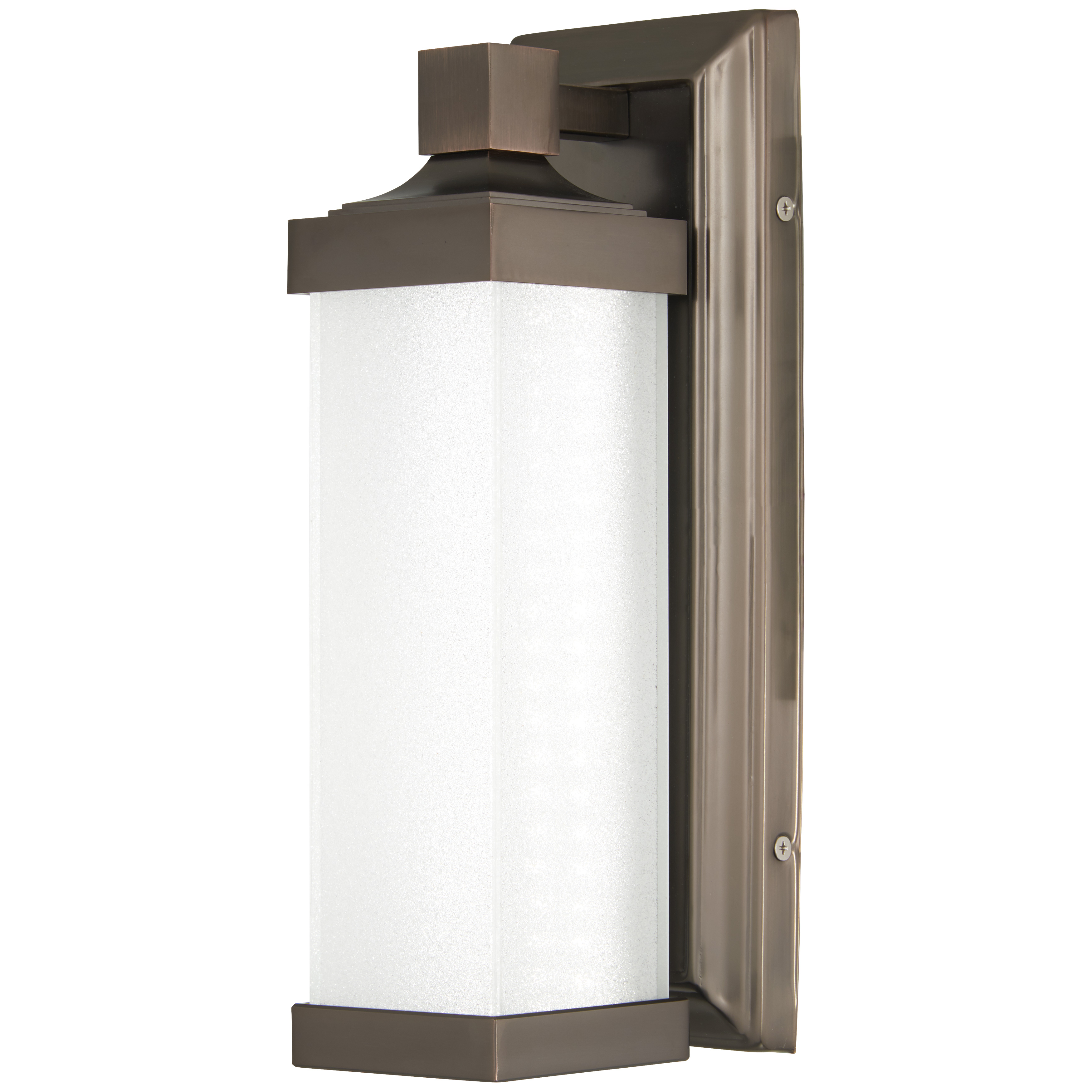 This compact wall sconce combines timeless traditional styling with modern LED efficiency. The Harvard Court Bronze finish and etched white glass create warm, diffused illumination perfect for hallways and bathrooms.
