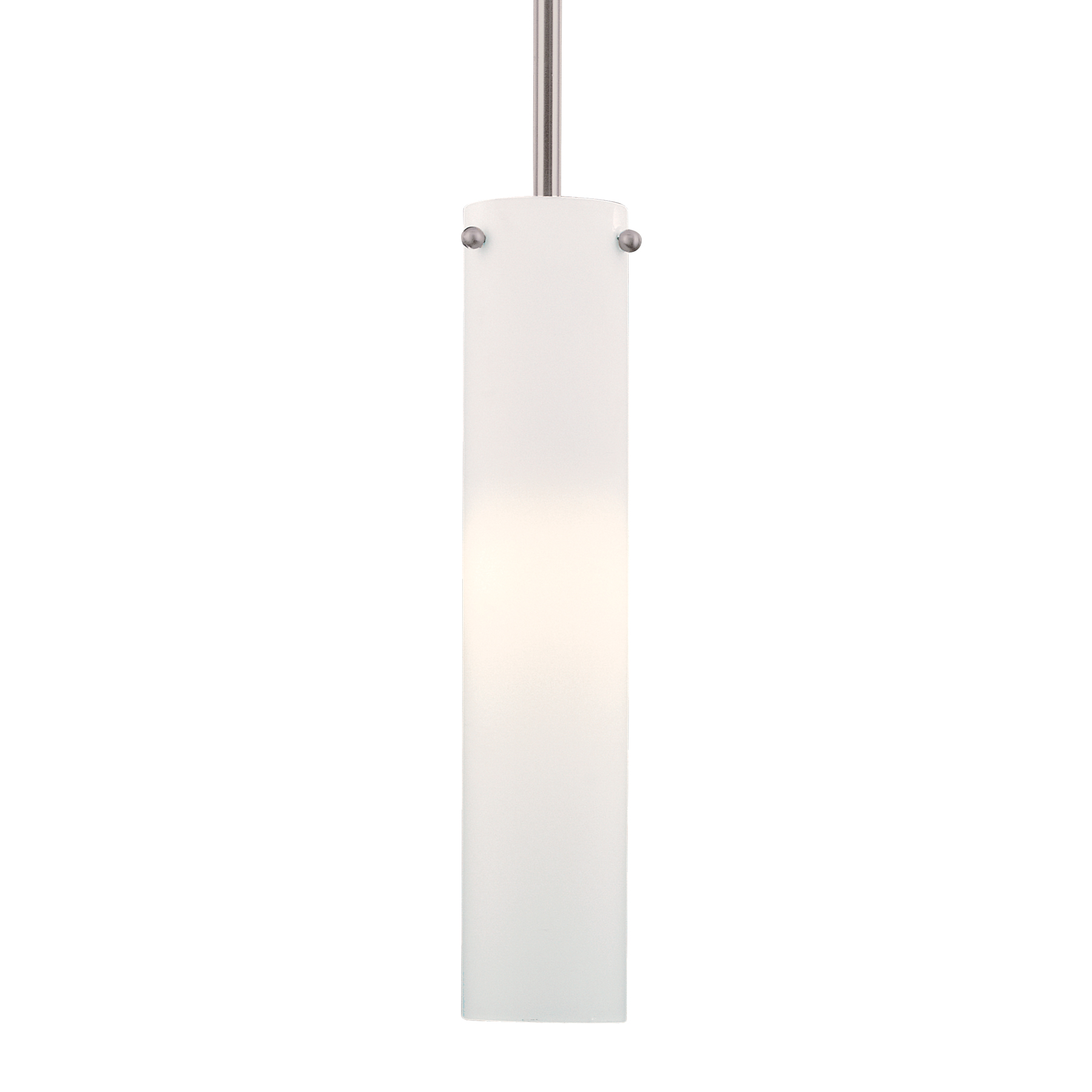 This sleek mini pendant combines brushed nickel hardware with soft etched opal glass for a refined, contemporary look. At just 2.75 inches wide, it's perfect for tight spaces or grouped installations over islands and bars.