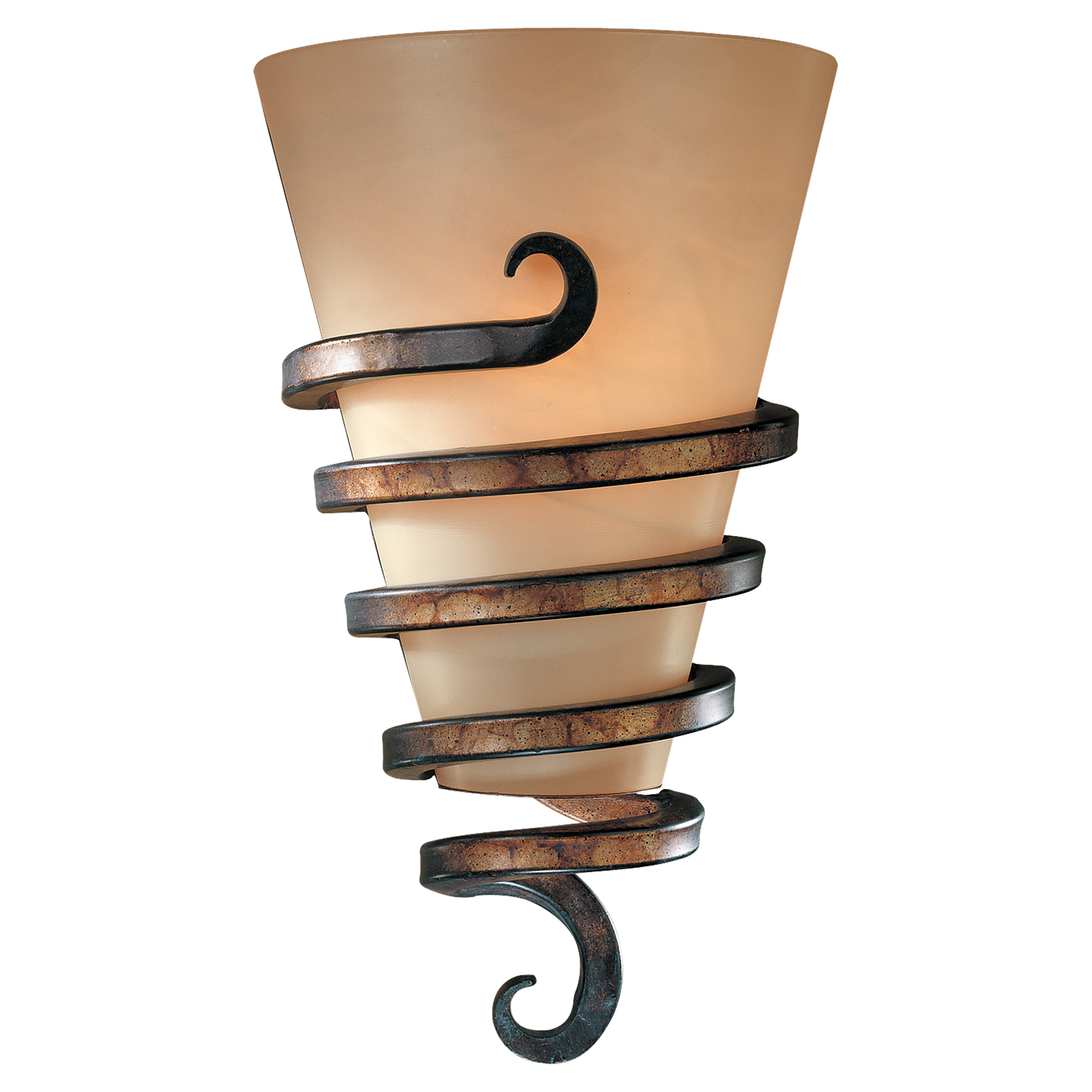 The Tofino wall sconce combines warm bronze finish with distinctive marbled glass for sophisticated ambient lighting. Its compact 8.5-inch width makes it ideal for bathrooms and hallways where space is premium.