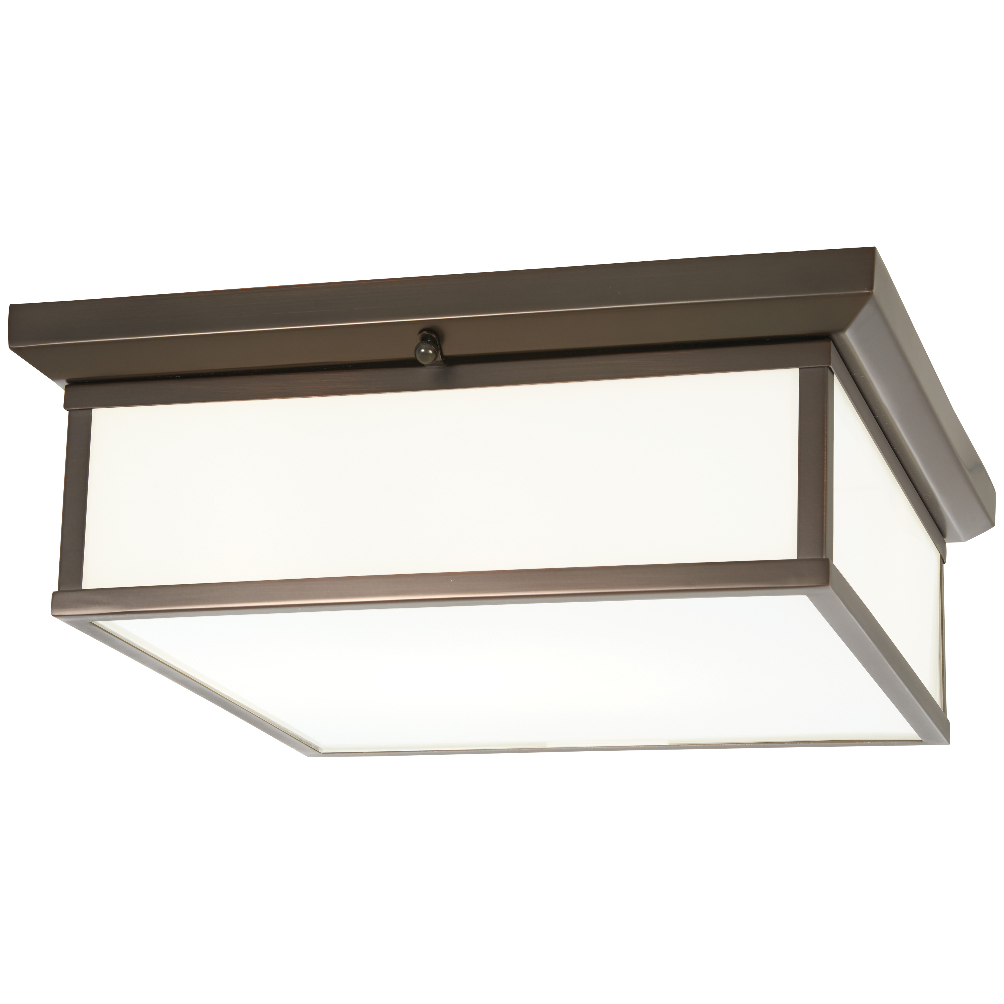 This 16-inch flush mount combines traditional styling with modern LED efficiency. The Harvard Court Bronze finish and white glass shade create warm, diffused lighting ideal for low-ceiling spaces.
