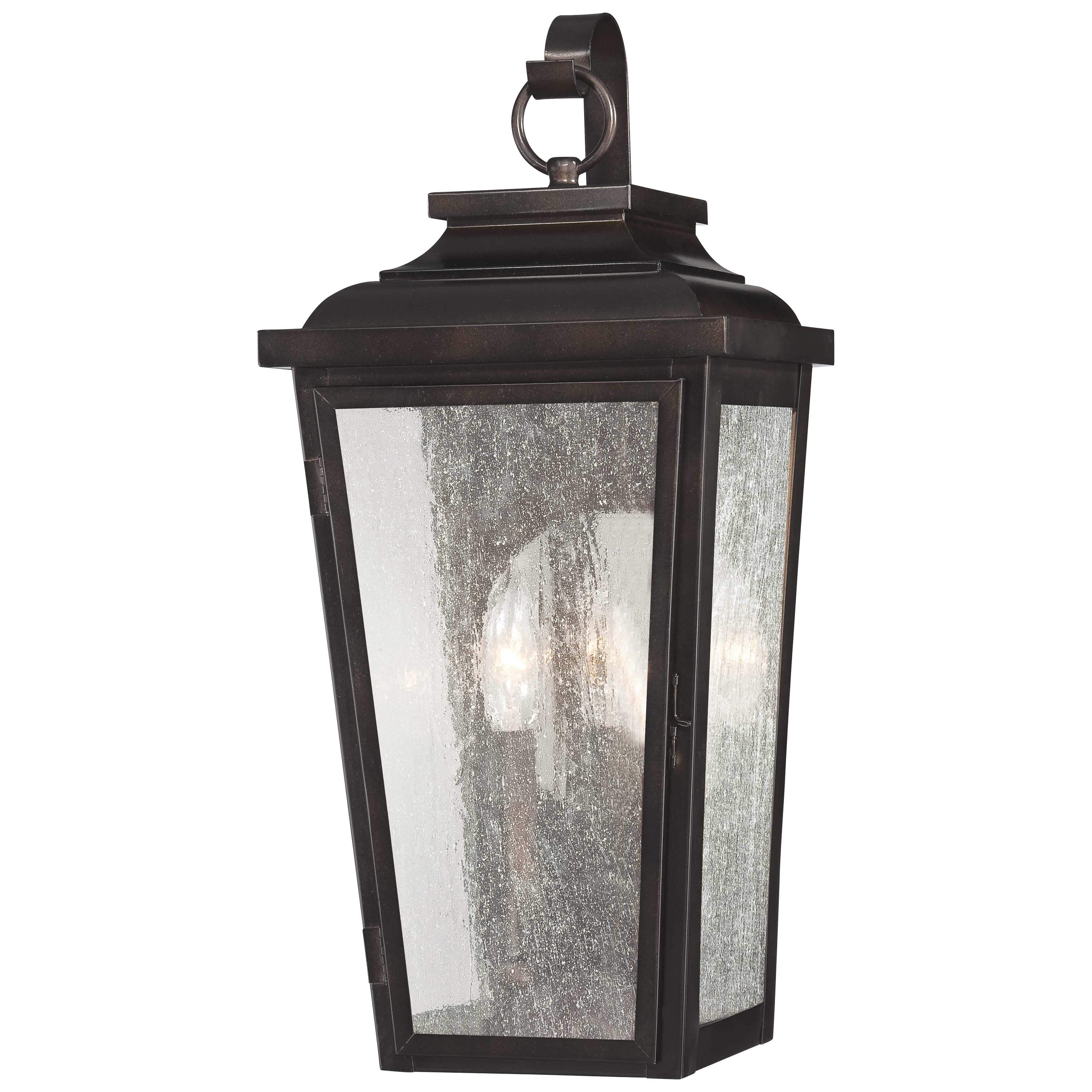 2 Light Pocket Lantern in Chelesa Bronze™ Finish with Clear Seeded Glass