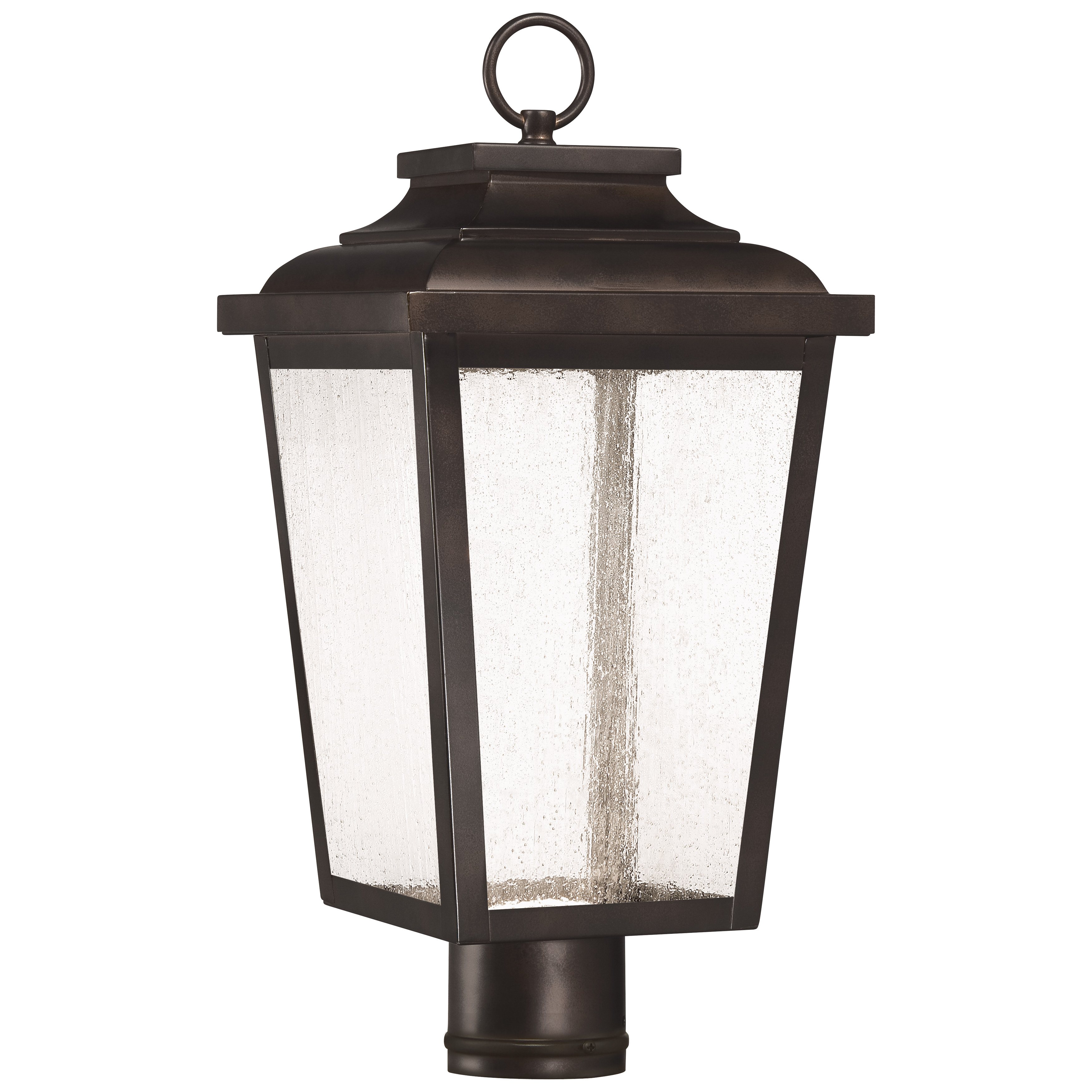 LED Post Mount in Chelesa Bronze™ and Seeded Glass