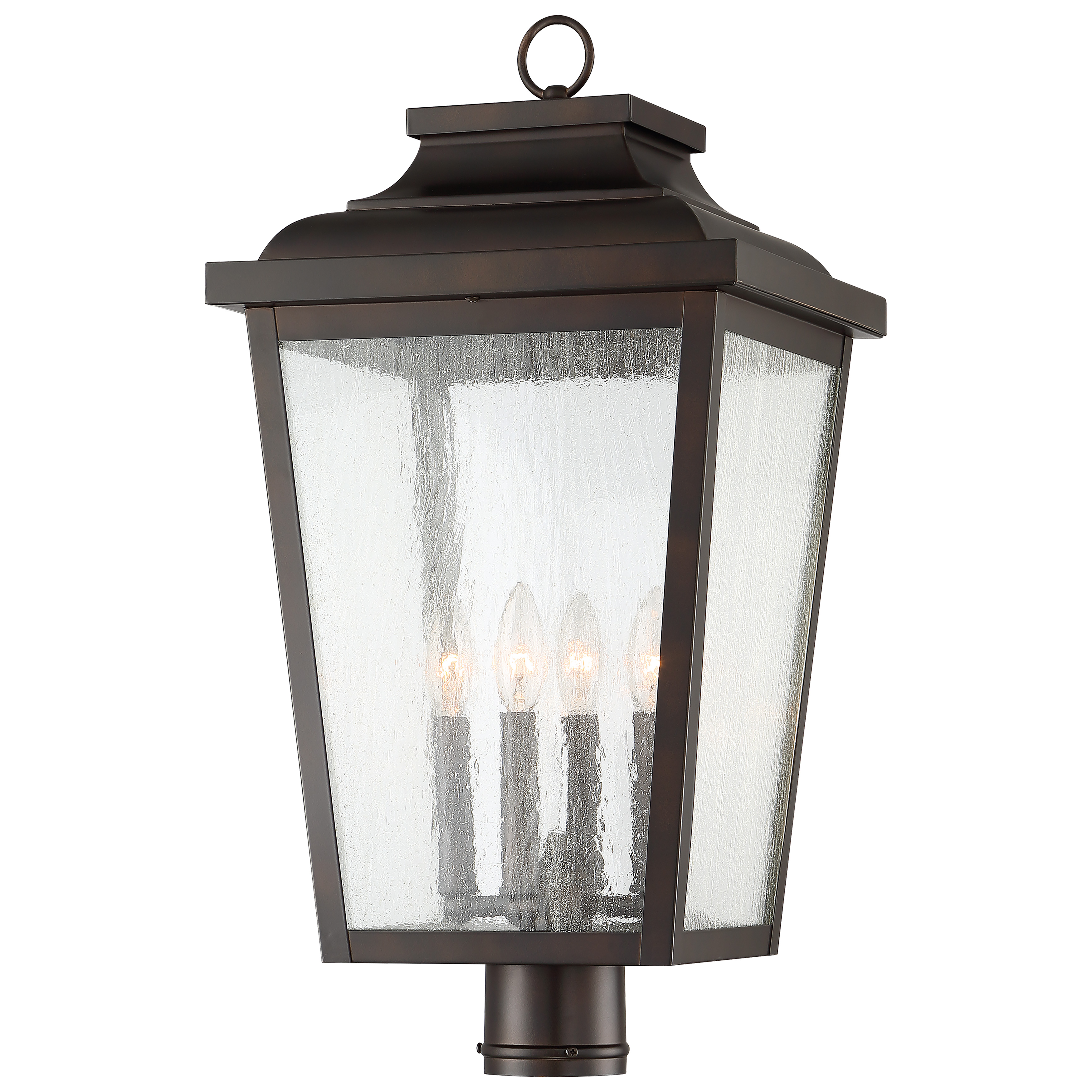 XL Post Mount in Chelesa Bronze™ Finish with Clear Seeded Glass