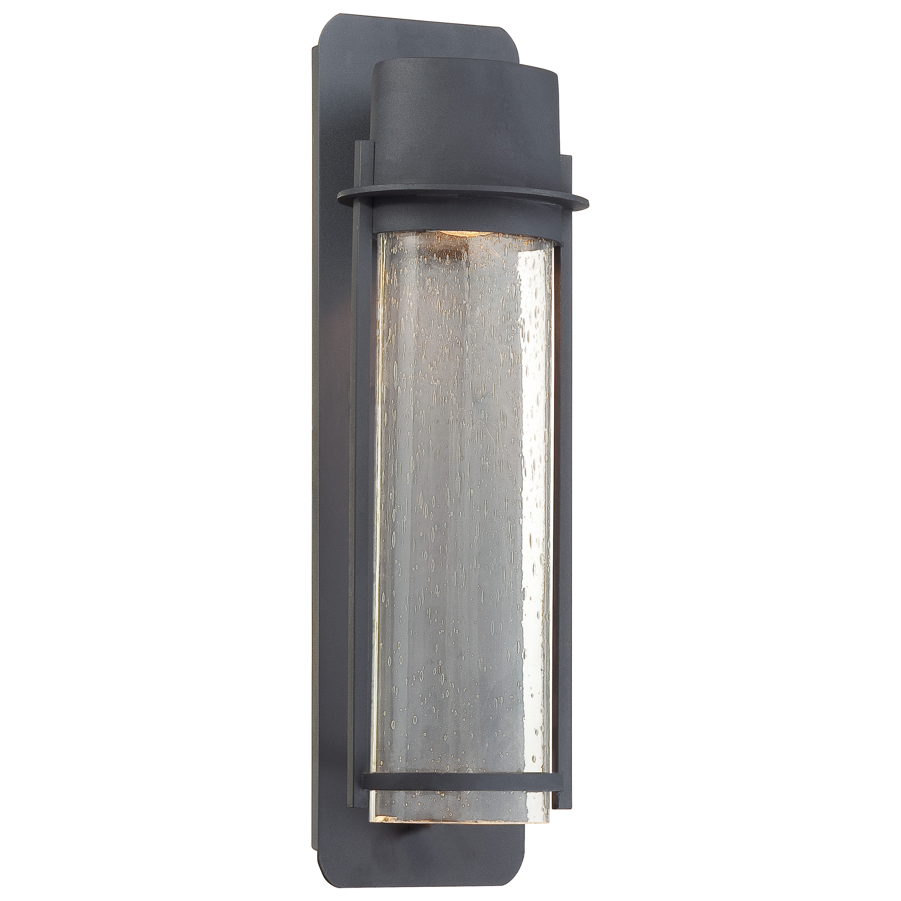 1 Wall Mount in Balck Finish with Clear Seeded Glass
