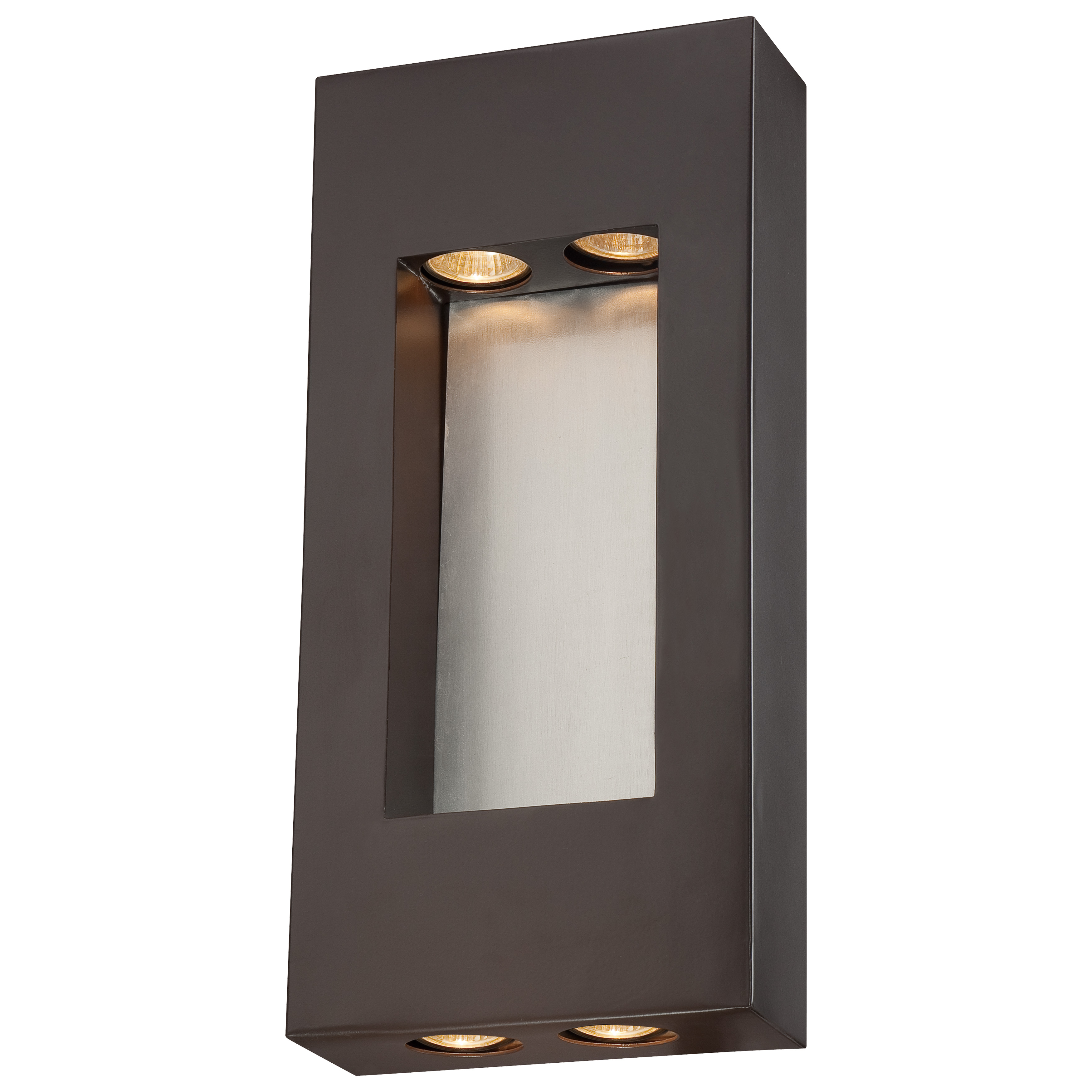 4 Light Pocket Lantern in Dorian Bronze™ Finish with Brushed Aluminum Center Accent