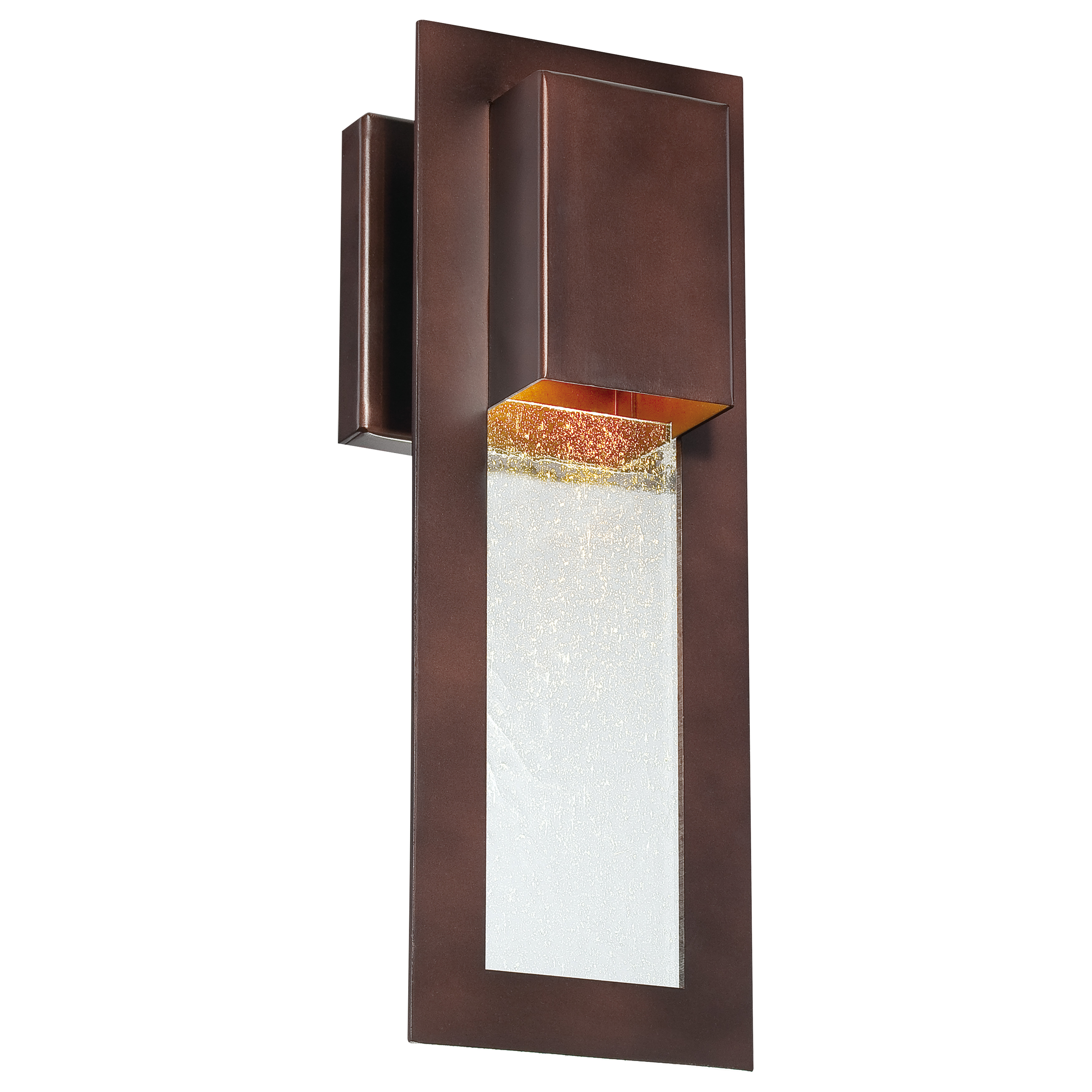 1 Light Wall Mount in Alder Bronze Finish with Clear Seeded Glass