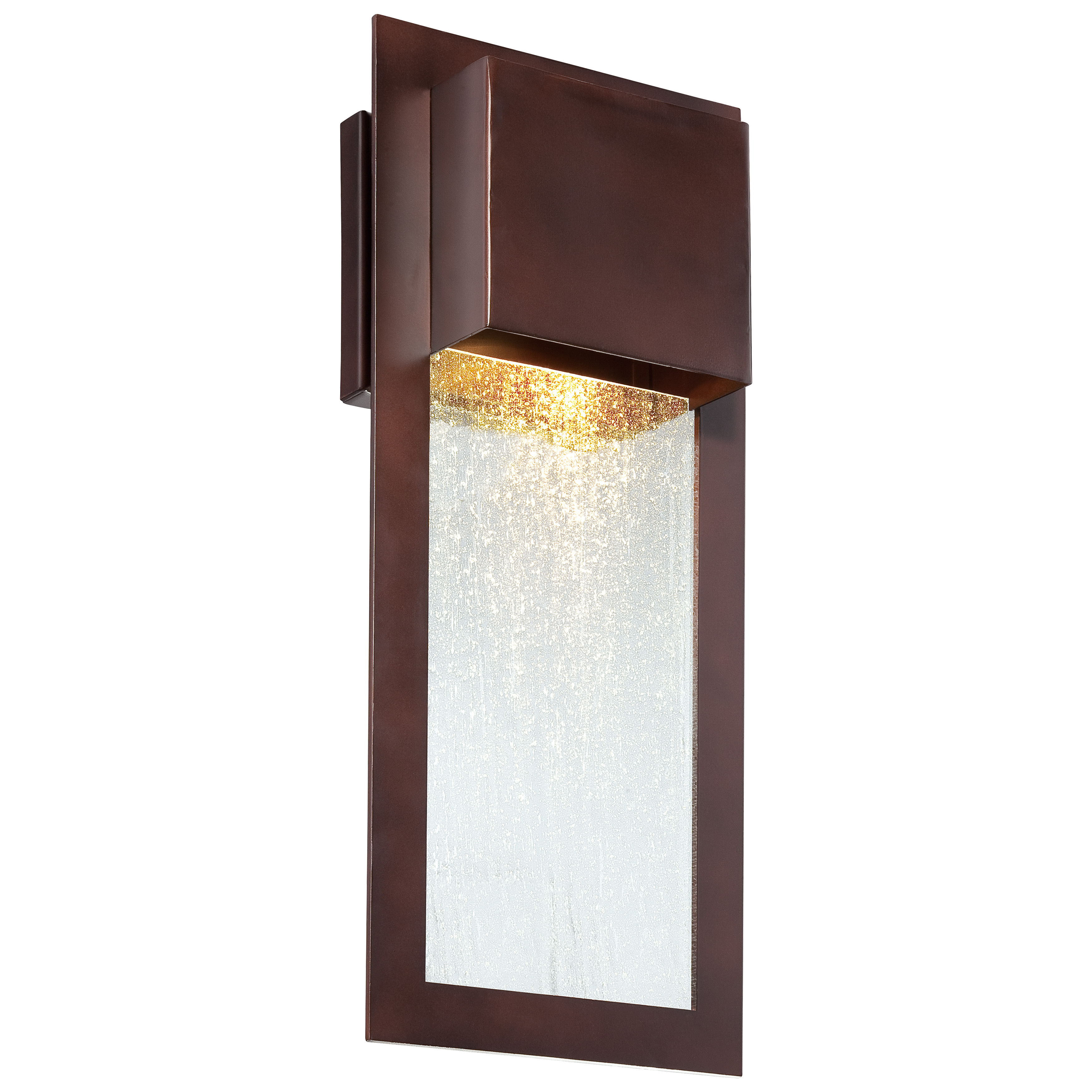 1 Light Wall Mount in Alder Bronze Finish with Clear Seeded Glass
