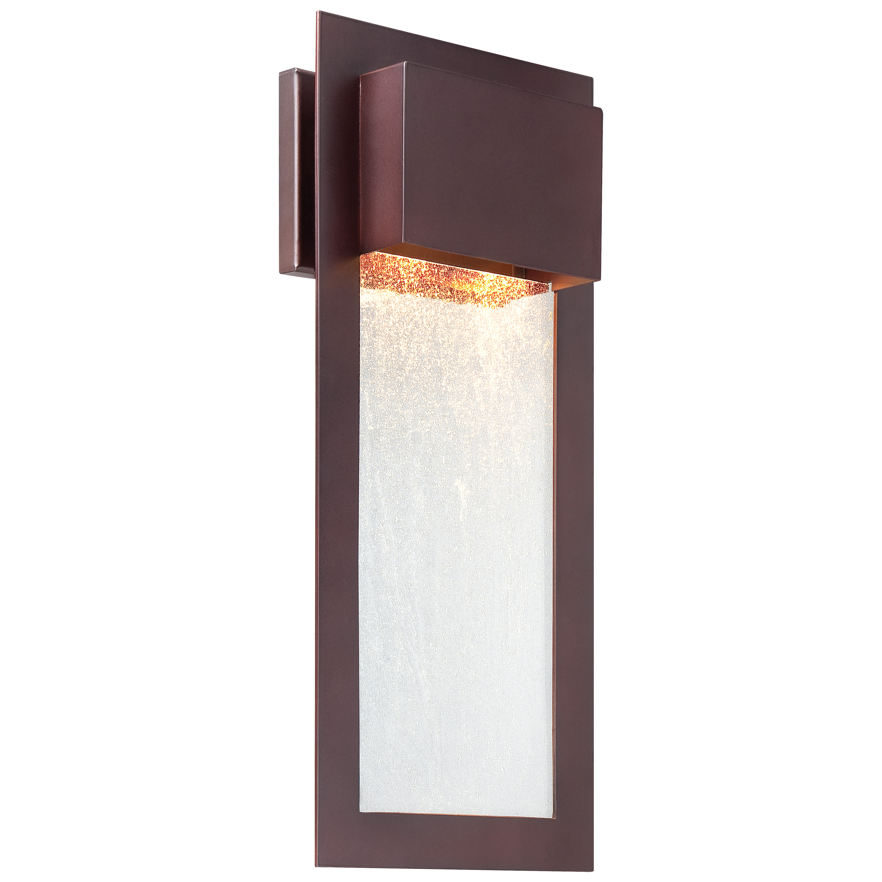 2 Lightng Wall Mount in Alder Bronze Finish with Clear Seeded Glass