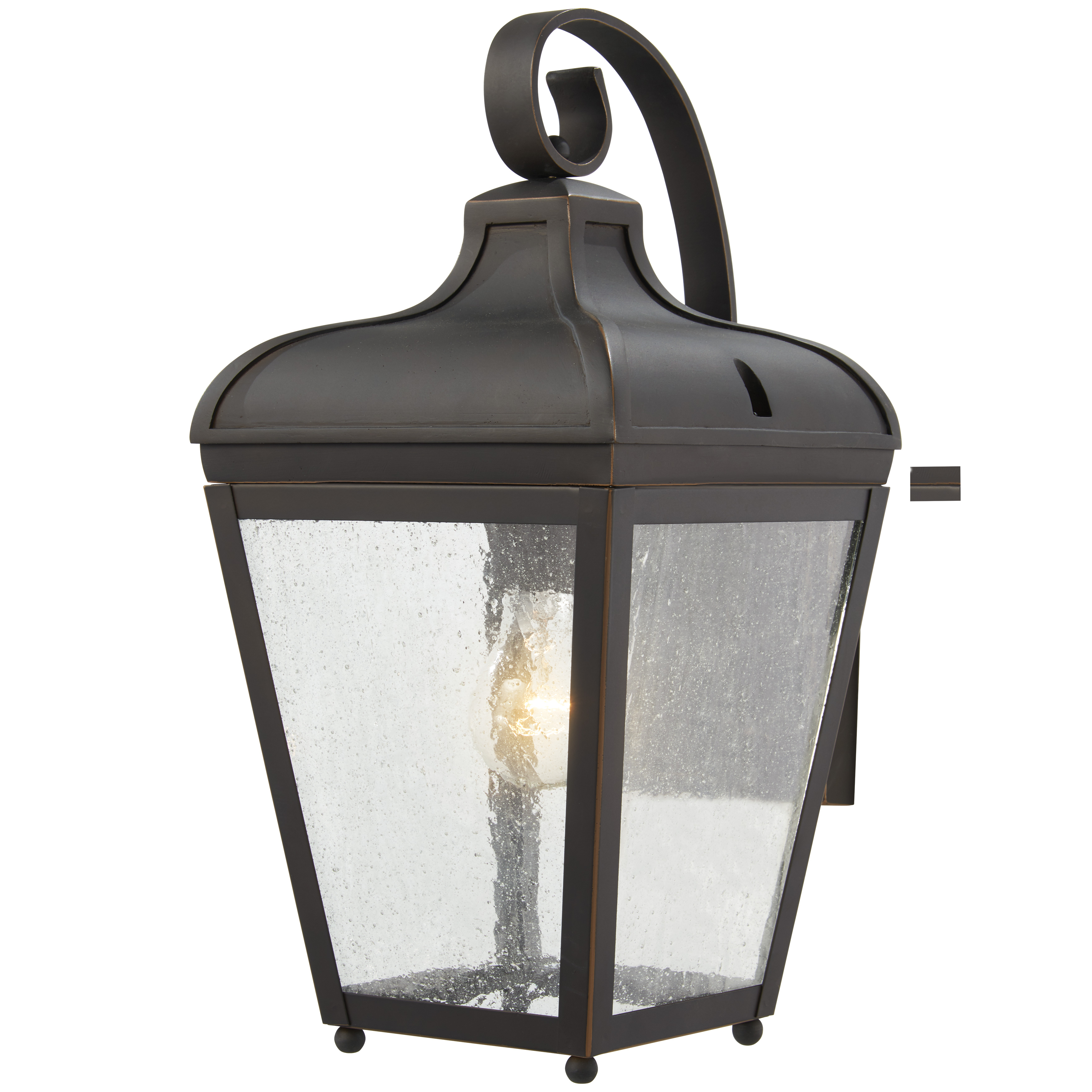 1 Light Wall Mount in Oil Rubbed Bronze Finish with Gold Highlights with Clear Seeded Glass