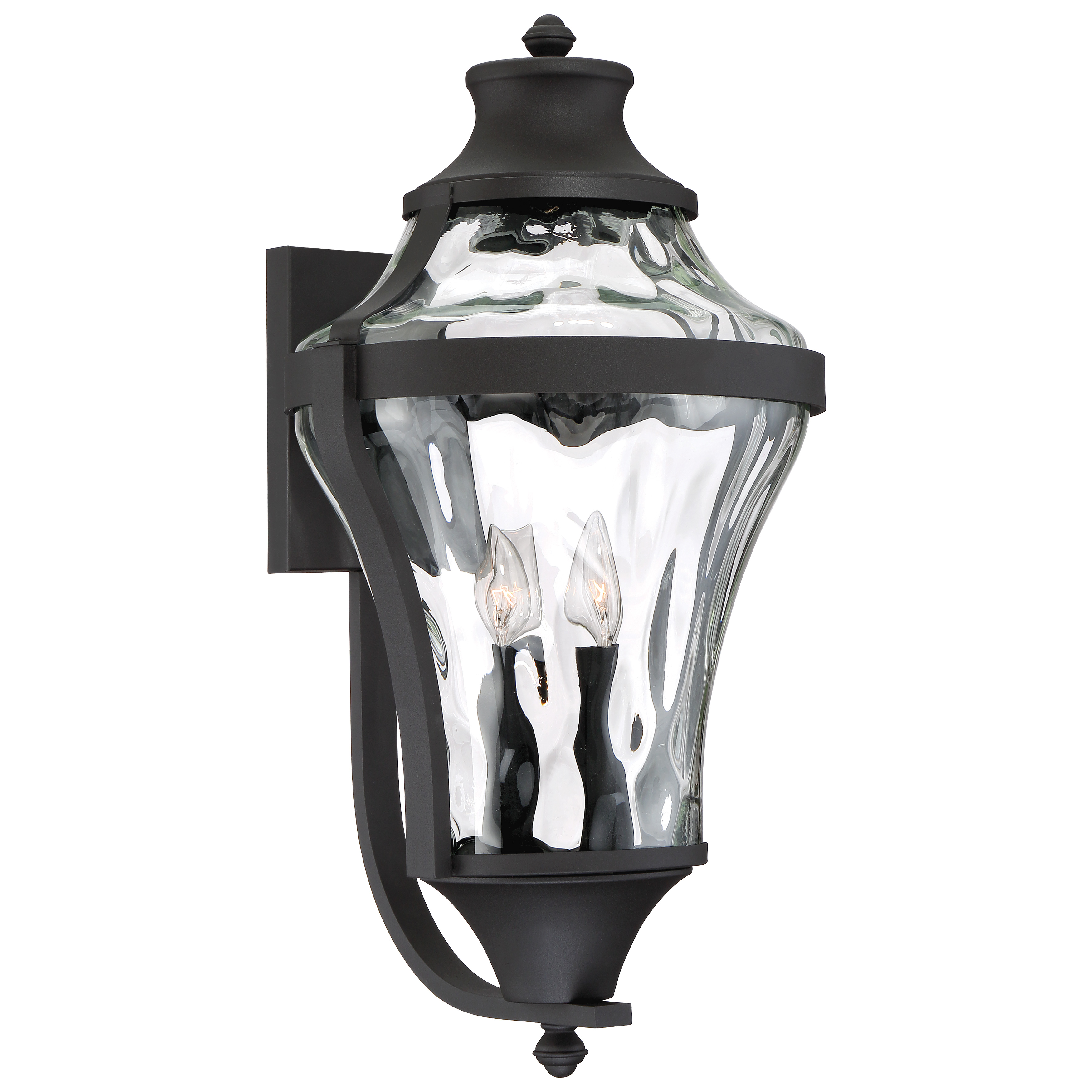 4 Light Wall Mount in Black Finish