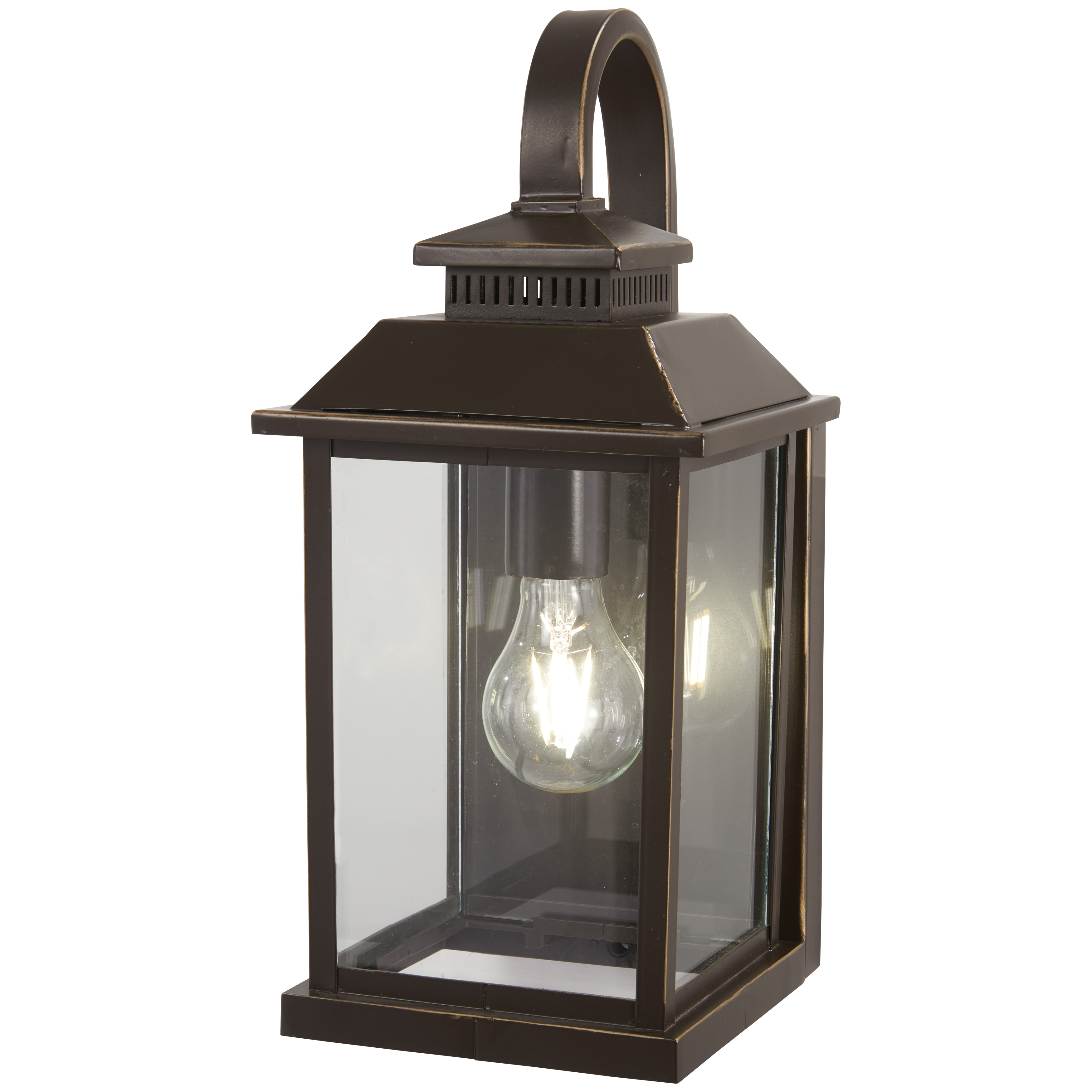 1 Light Wall Mount in Oil Rubbed Bronze Finish with Gold Highlights with Clear Glass