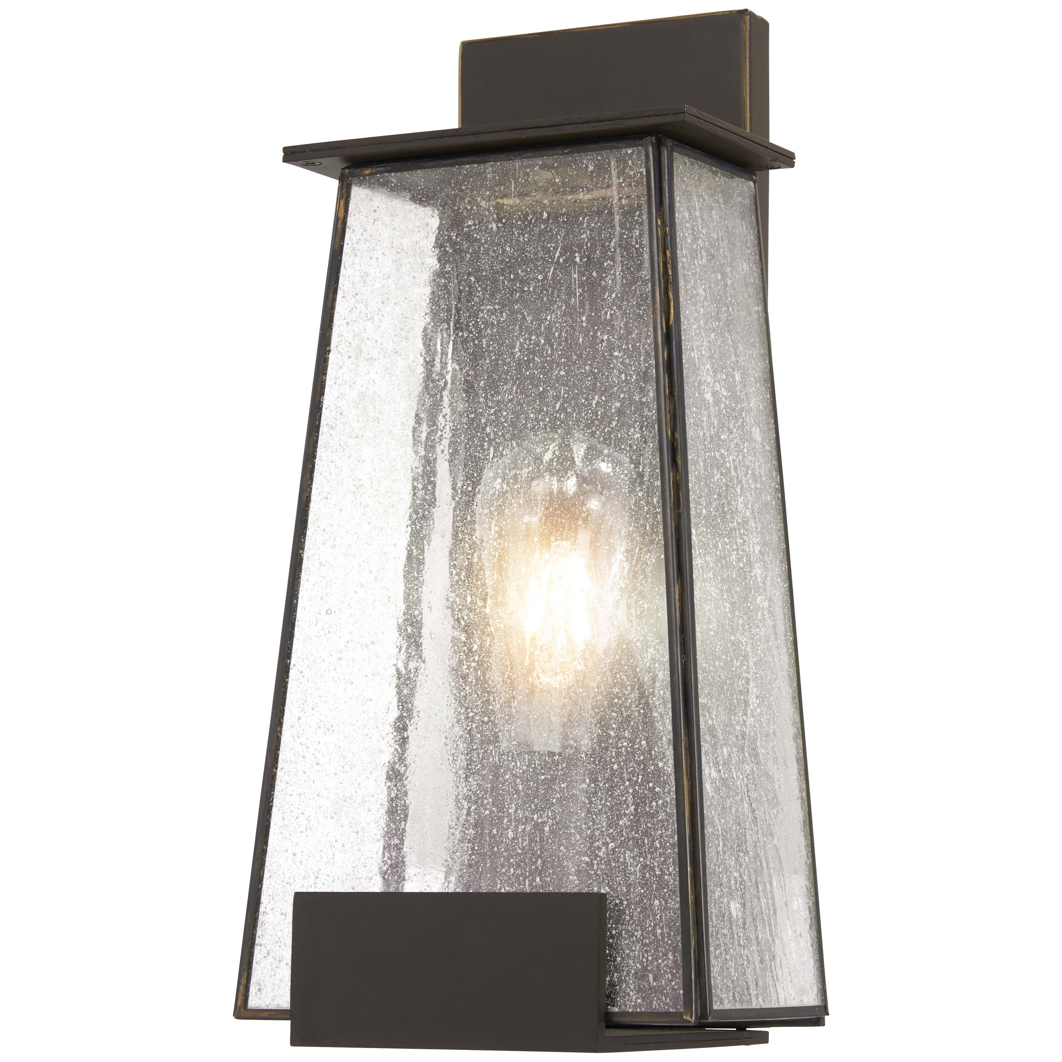 1 Light Wall Mount in Dakota Bronze Finish with Clear Seeded Glass