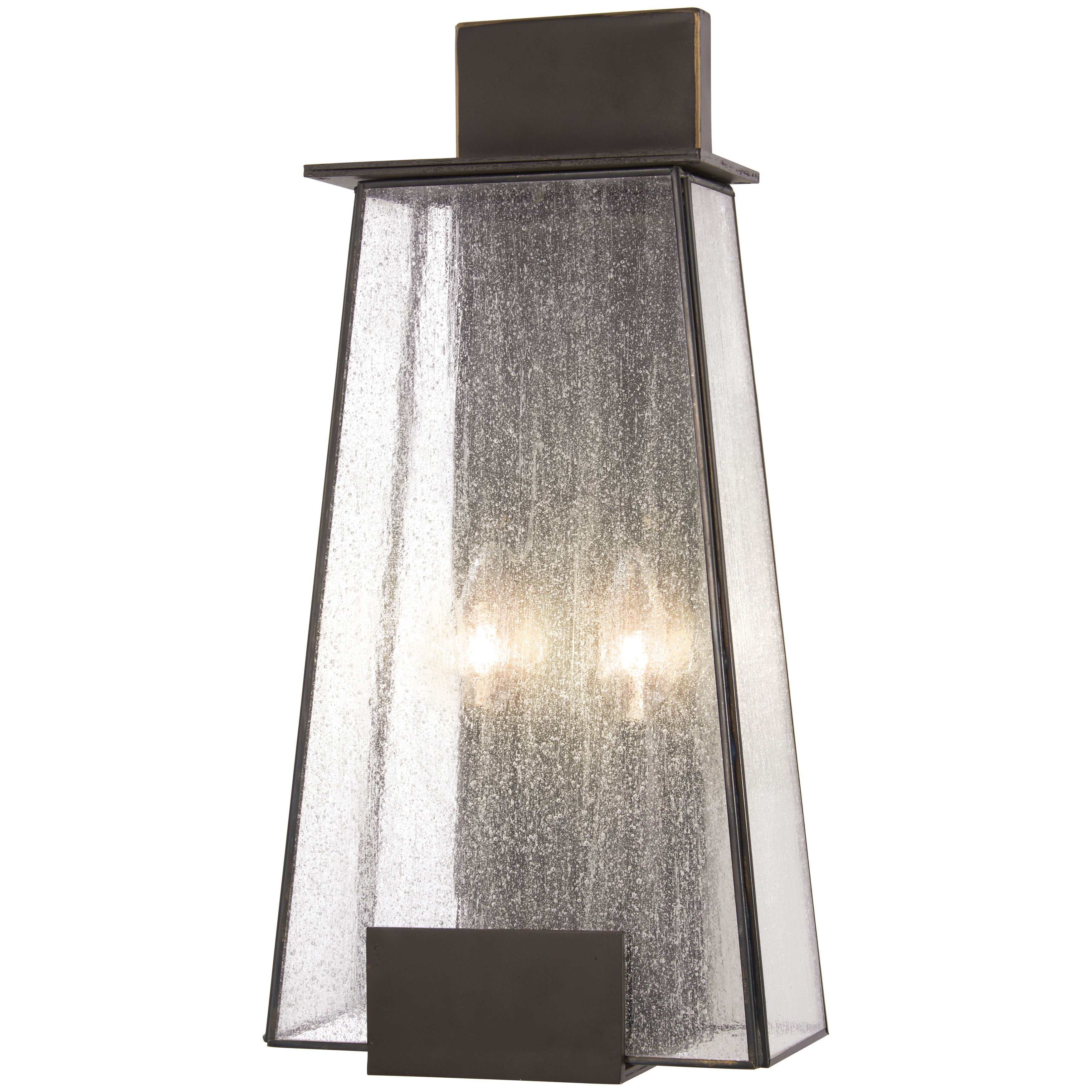 2 Light Wall Mount in Dakota Bronze Finish with Clear Seeded Glass