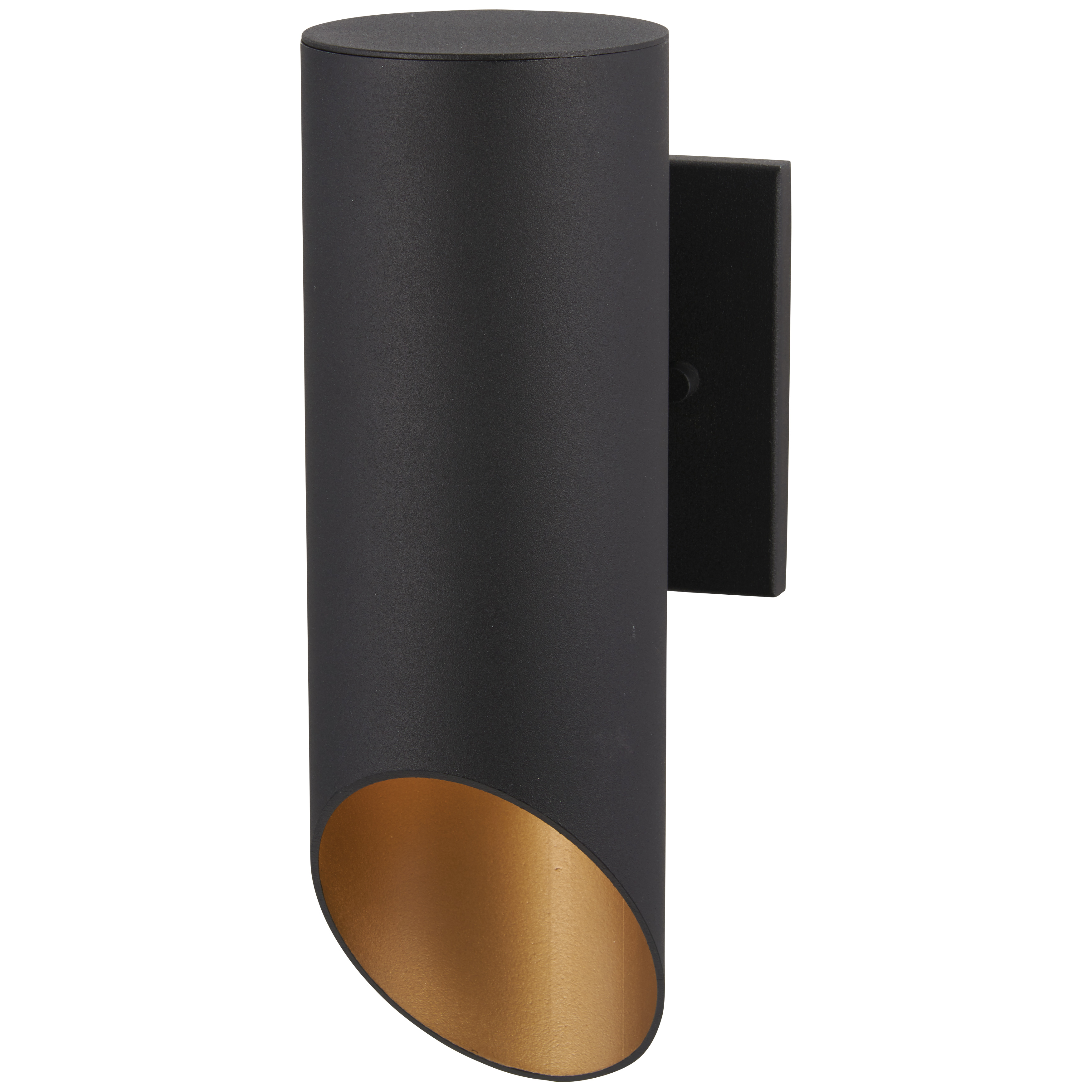 1 Light Wall Mount in Black Finish with Gold