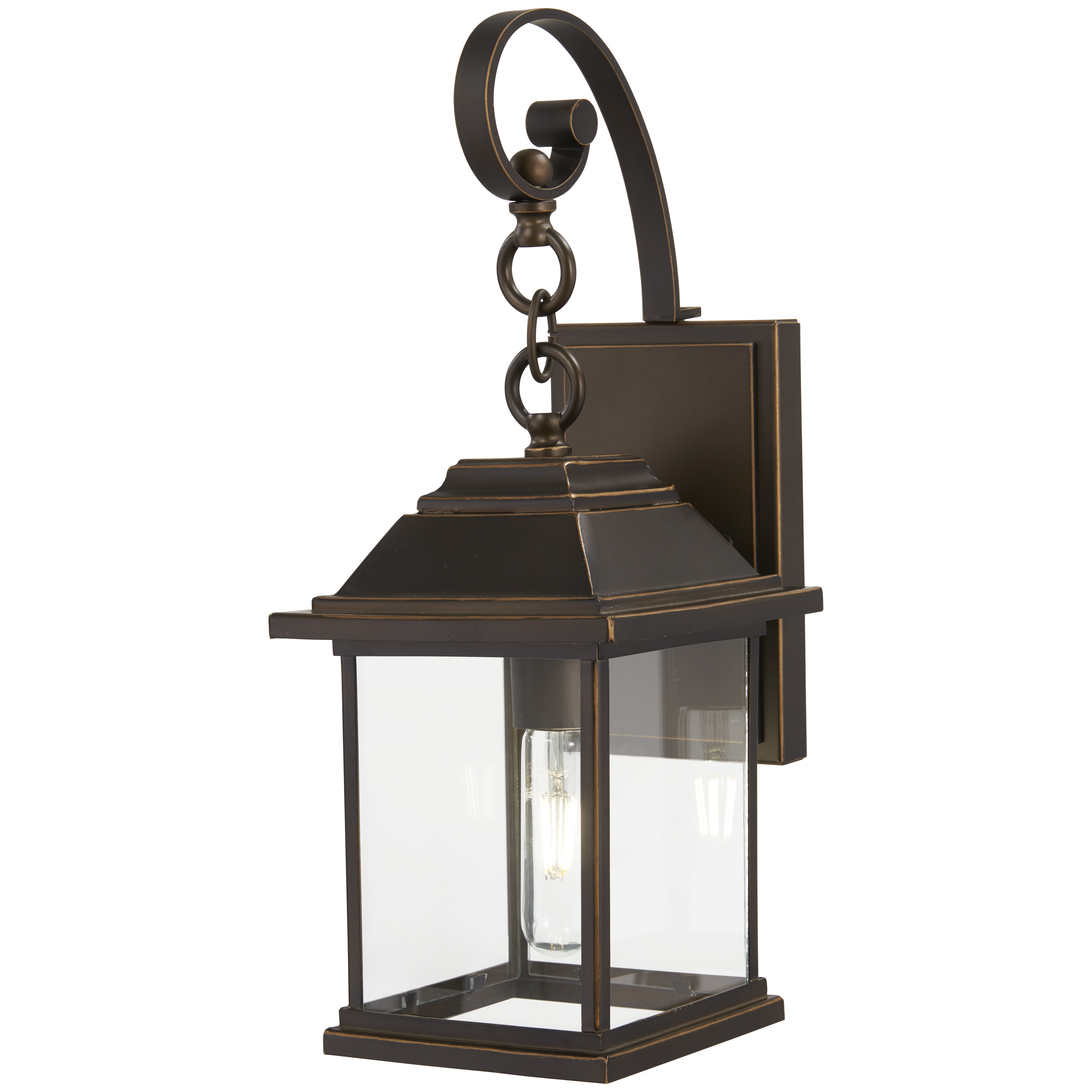 1 Light Wall Mount in Oil Rubbed Bronze Finish with Gold Highlights with Clear Glass