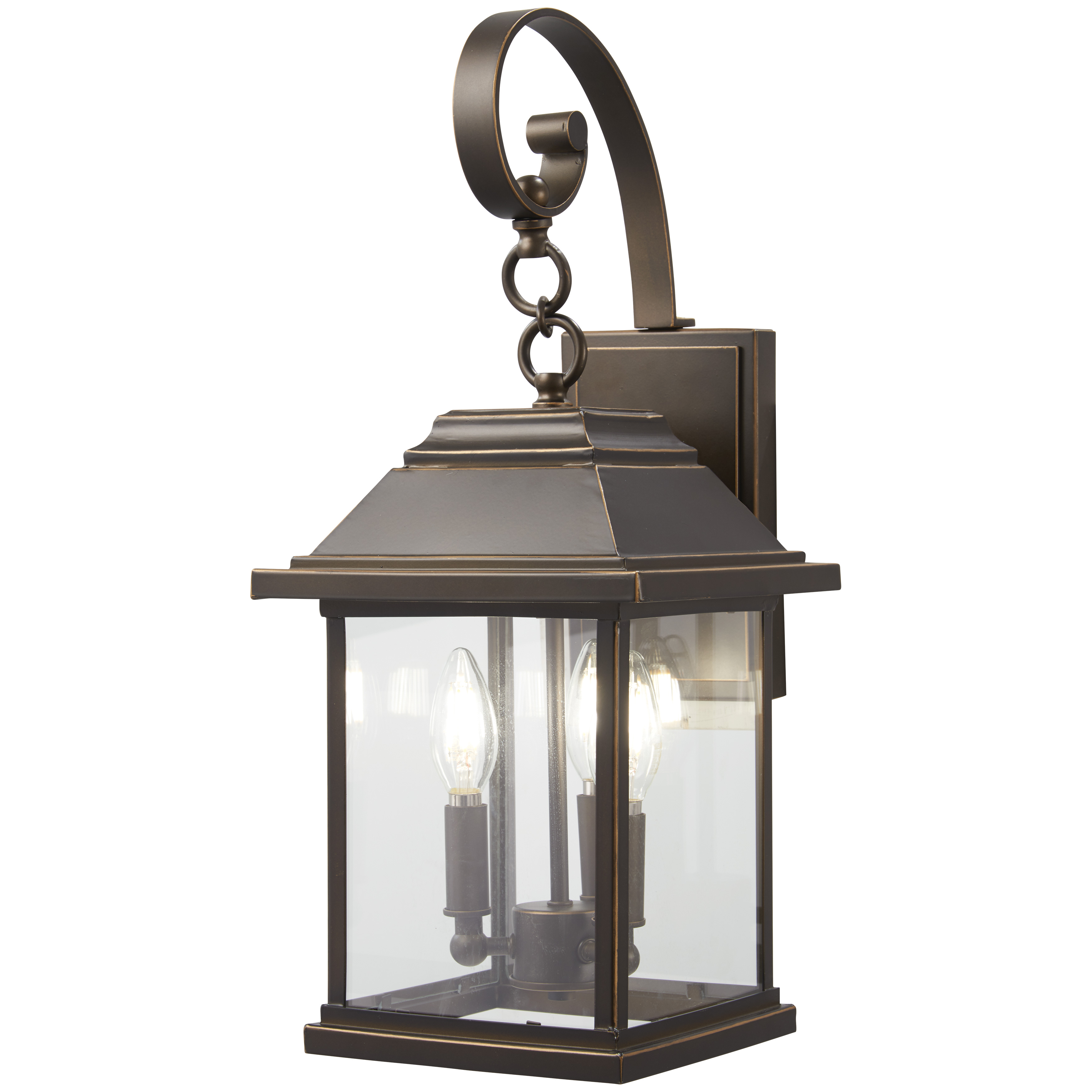3 Light Wall Mount in Oil Rubbed Bronze Finish with Gold Highlights with Clear Glass