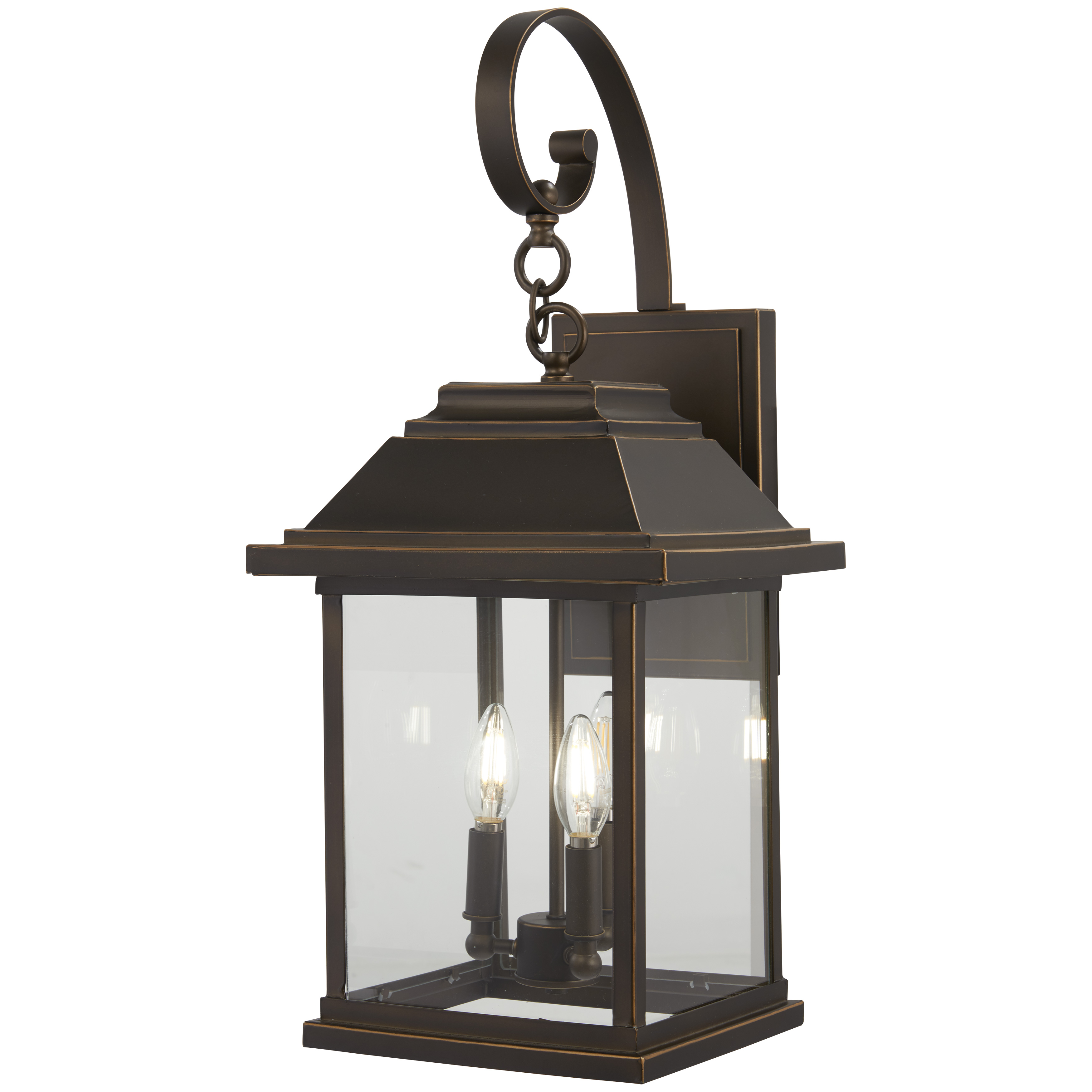4 Light Wall Mount in Oil Rubbed Bronze Finish with Gold Highlights with Clear Glass