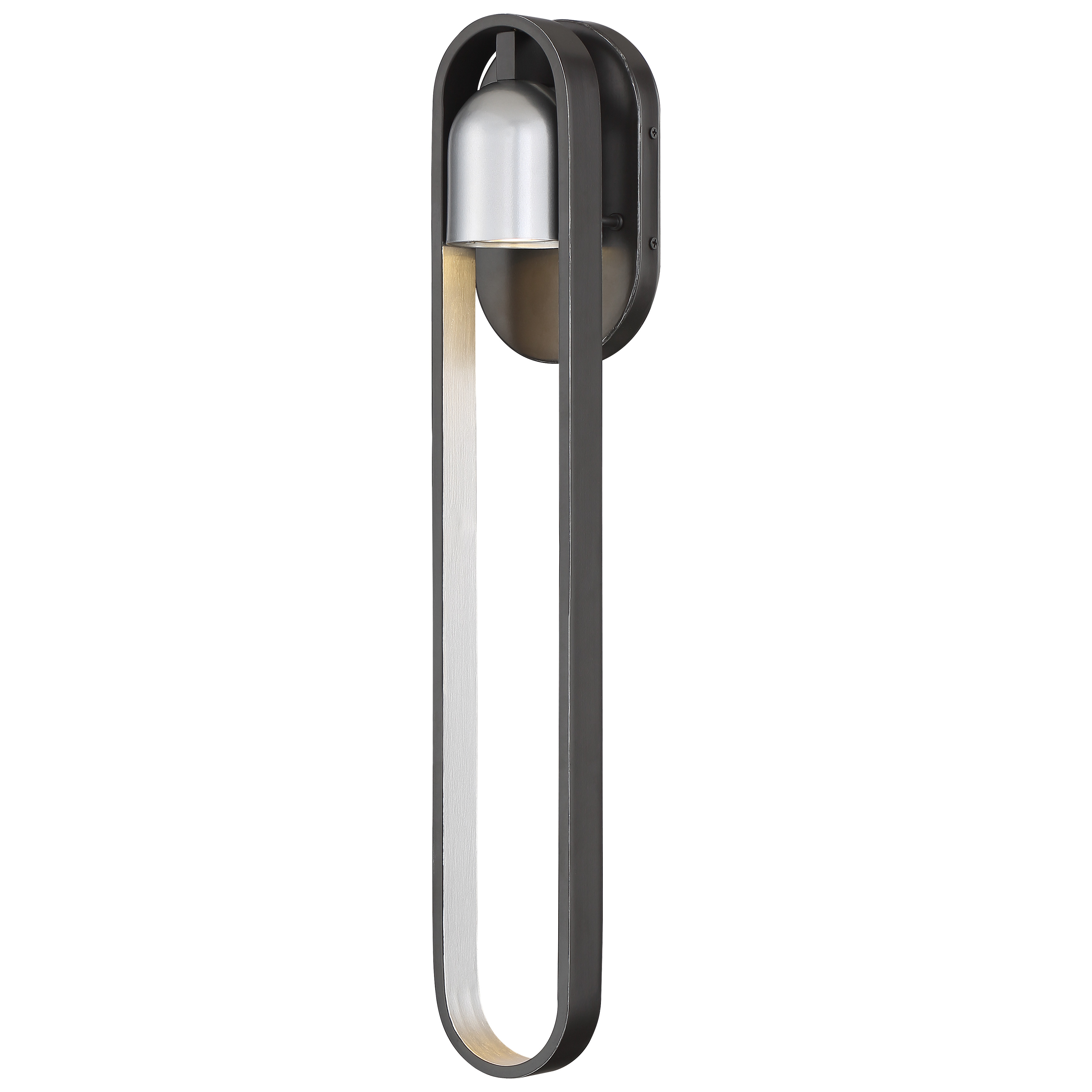 The Rocketa LED wall sconce combines energy-efficient lighting with sophisticated design. Its artisan black finish with silver accents creates visual interest while the compact profile fits various outdoor spaces.