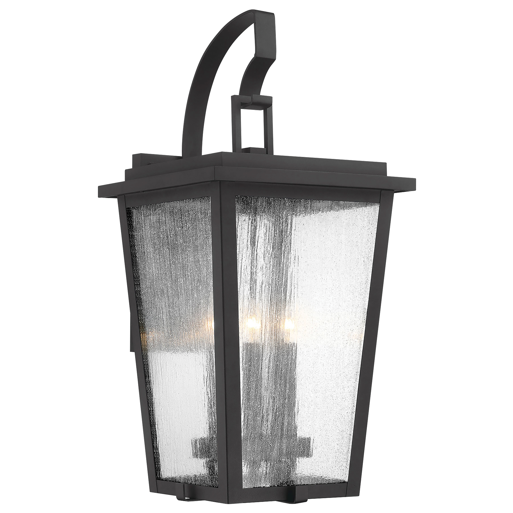 4 Light Wall Mount in Sand Coal Finish with Clear Seeded Glass and Interchangeable Burnt Gold or Sand Coal Candle Sleeves (included)