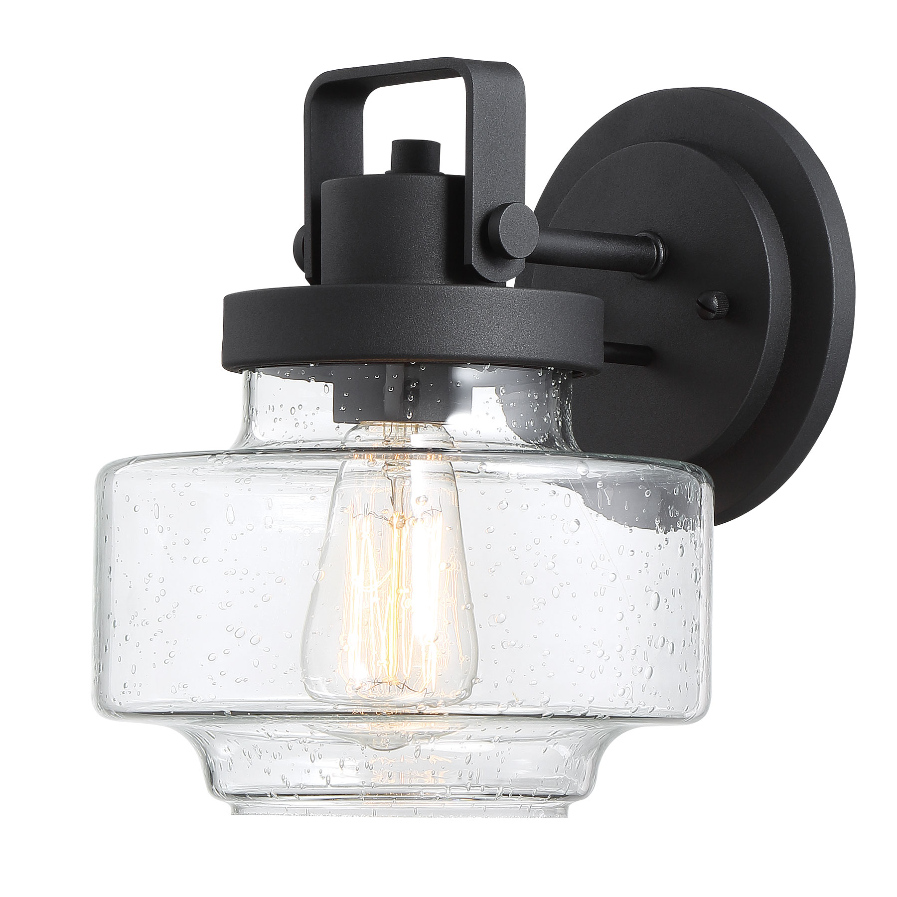Finish:Sand Black, Glass:Clear Seeded Glass, Features:1-100W Medium Base (Not Incl.)