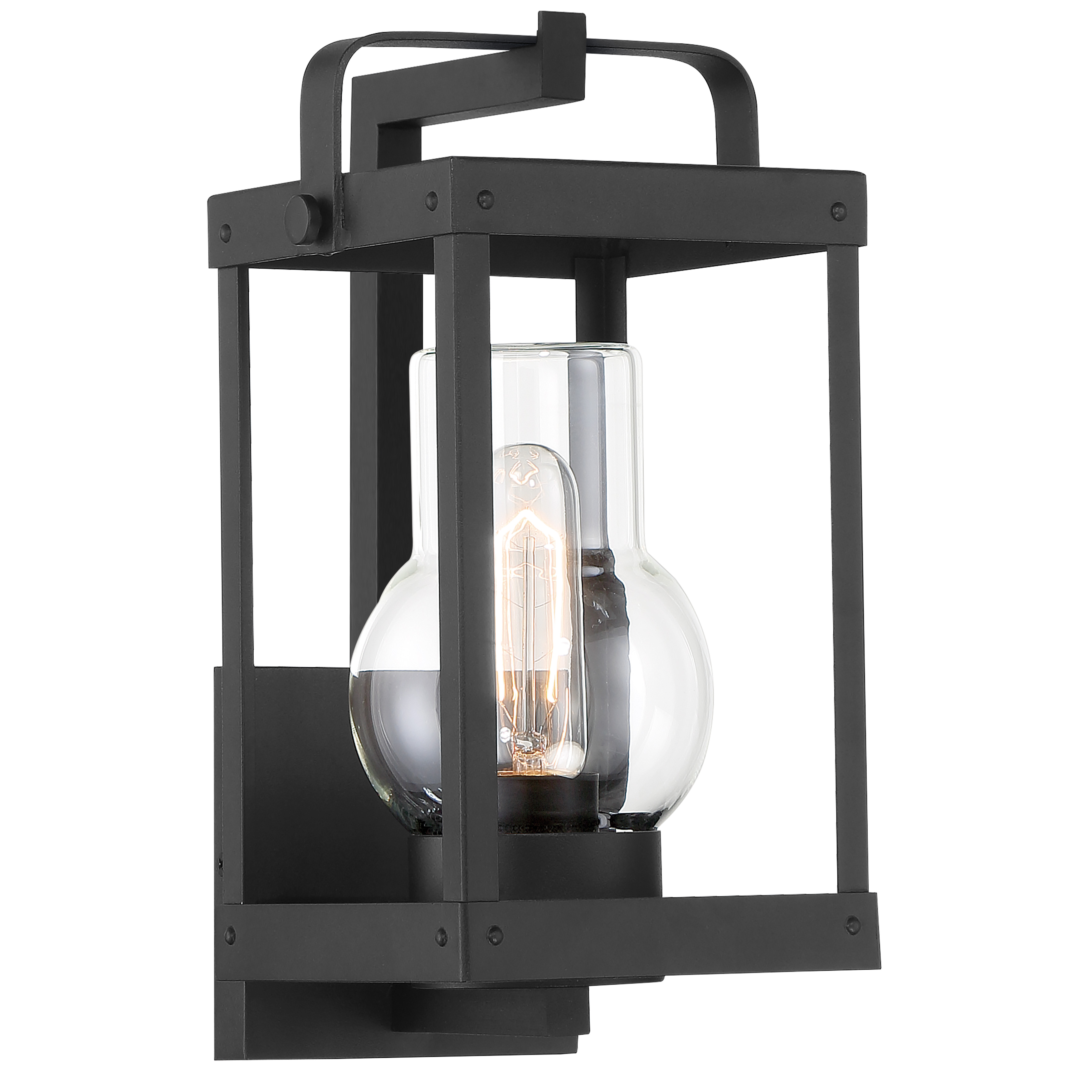 1 Light Wall Mount in Sand Coal Finish with Clear Glass Shade