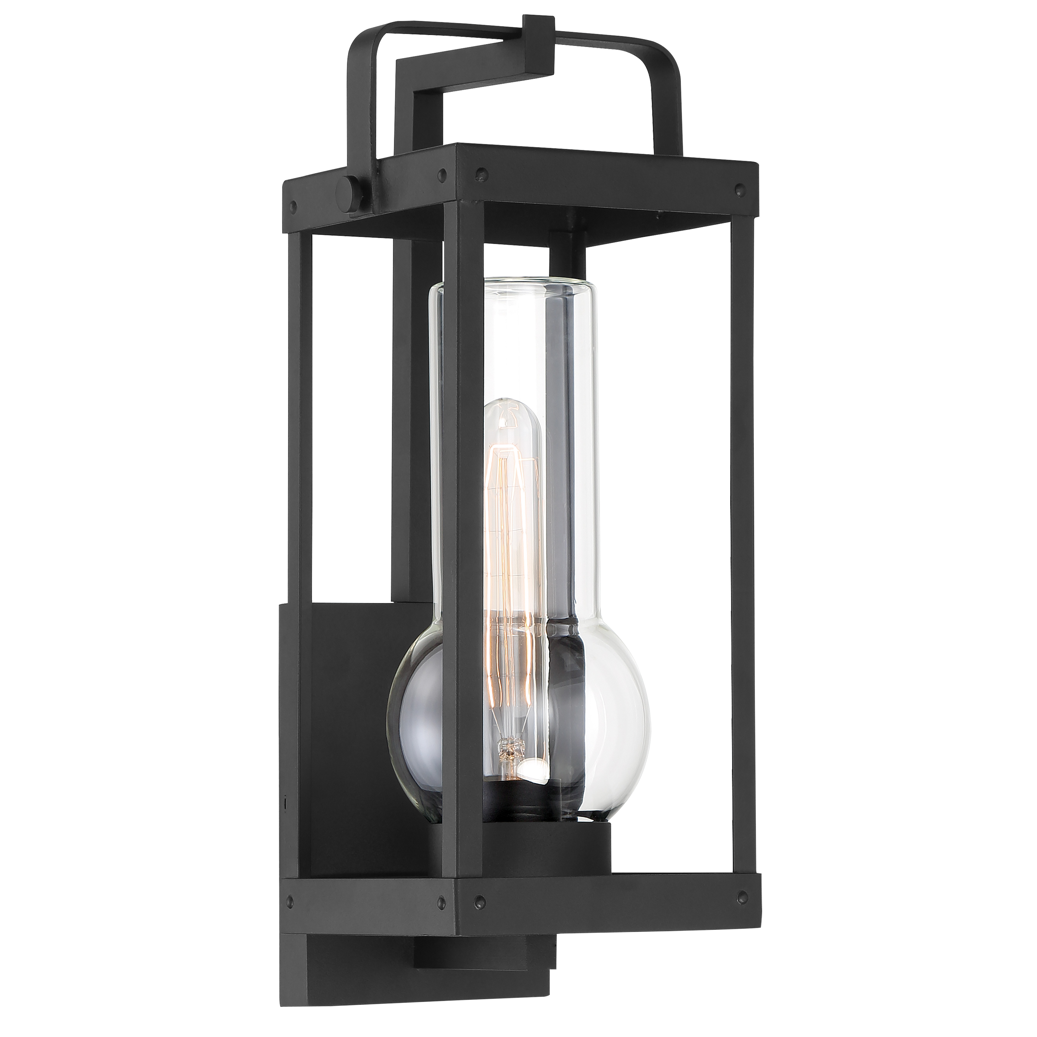 1 Light Wall Mount in Sand Coal Finish with Clear Glass Shade