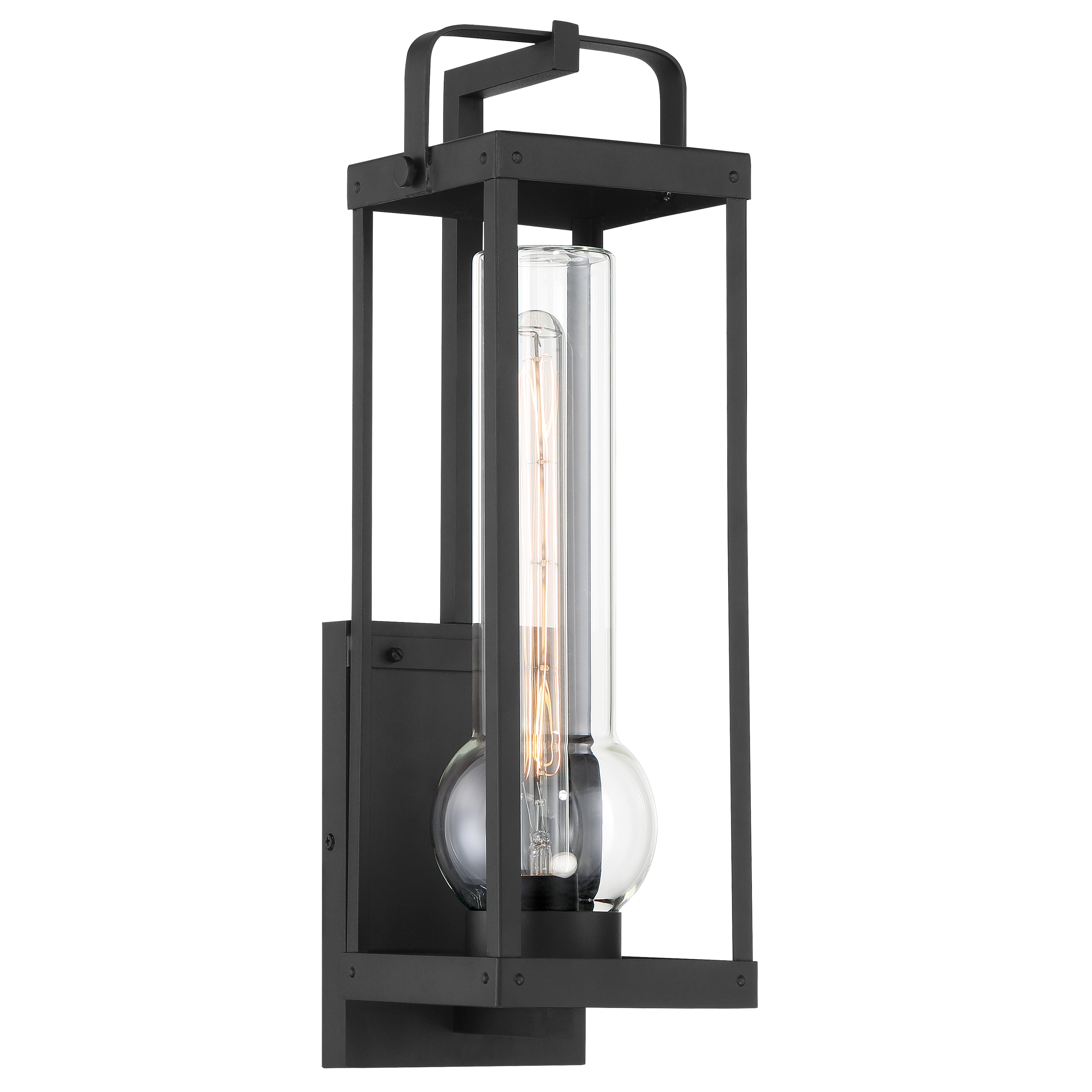 1 Light Wall Mount in Sand Coal Finish with Clear Glass Shade