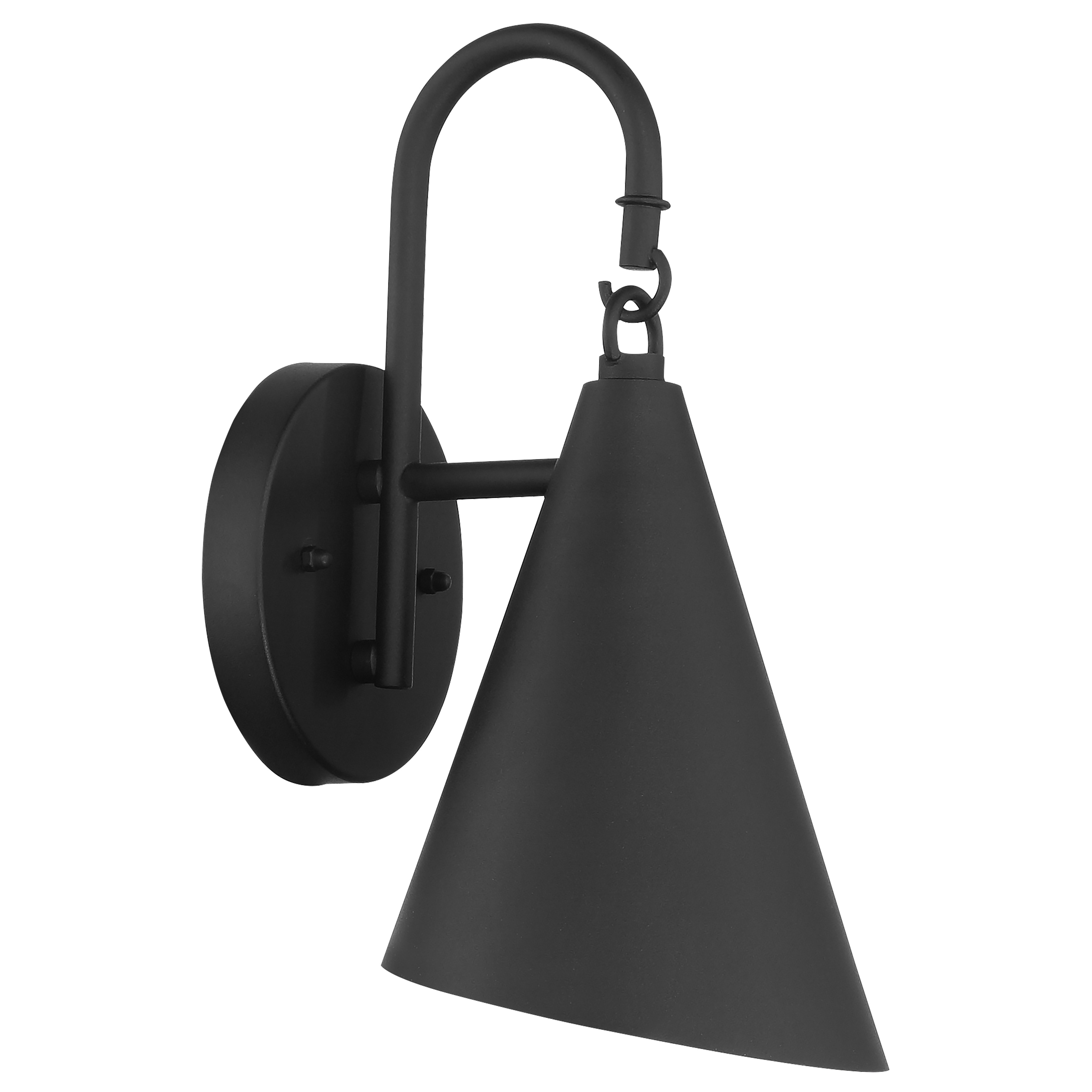 1 Light Outdoor/Indoor 12.5" Height Wall Mount Fixture with Metal Shade in Sand Coal Finish