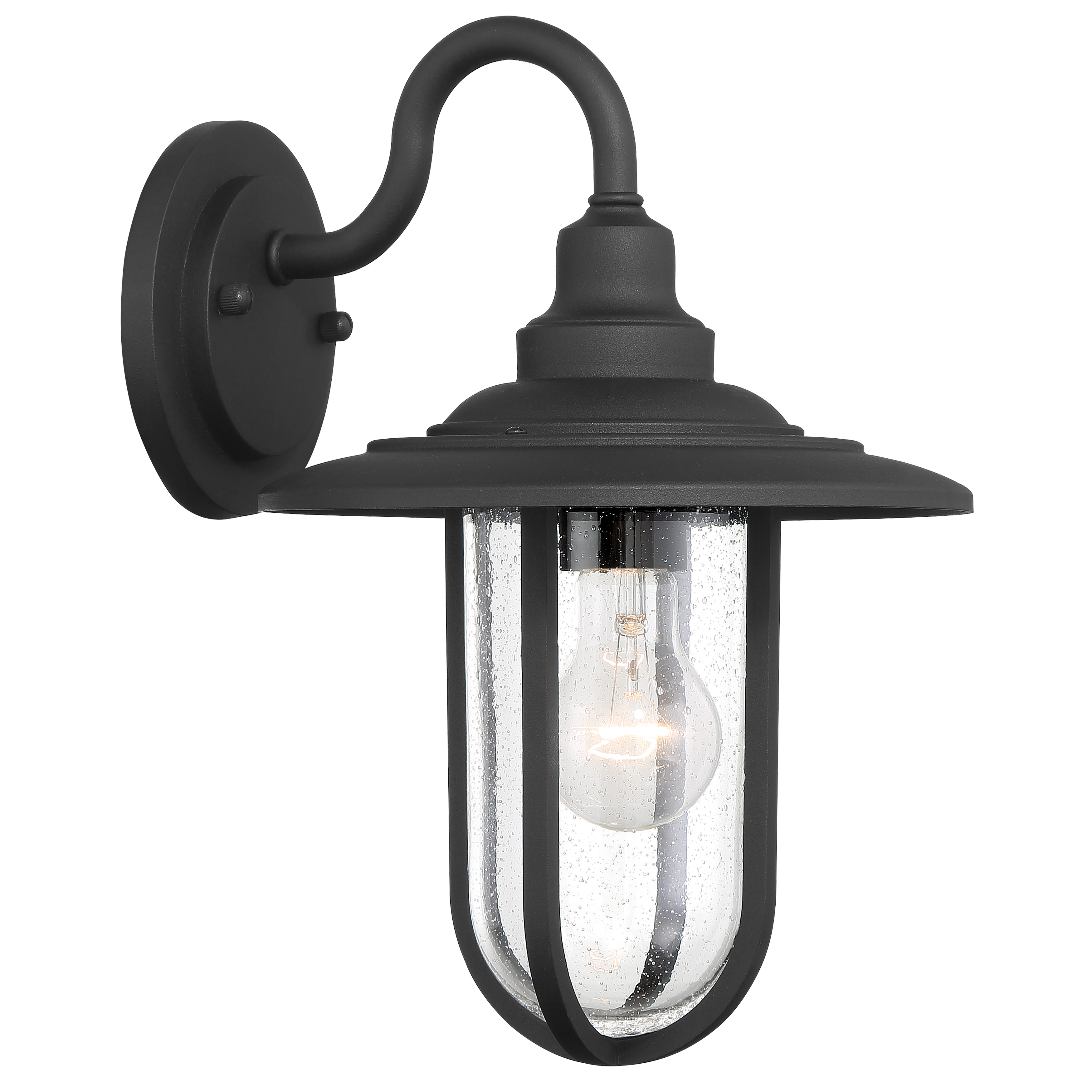 1 Light Wall Mount in Sand Coal Finish with Clear Seeded Glass