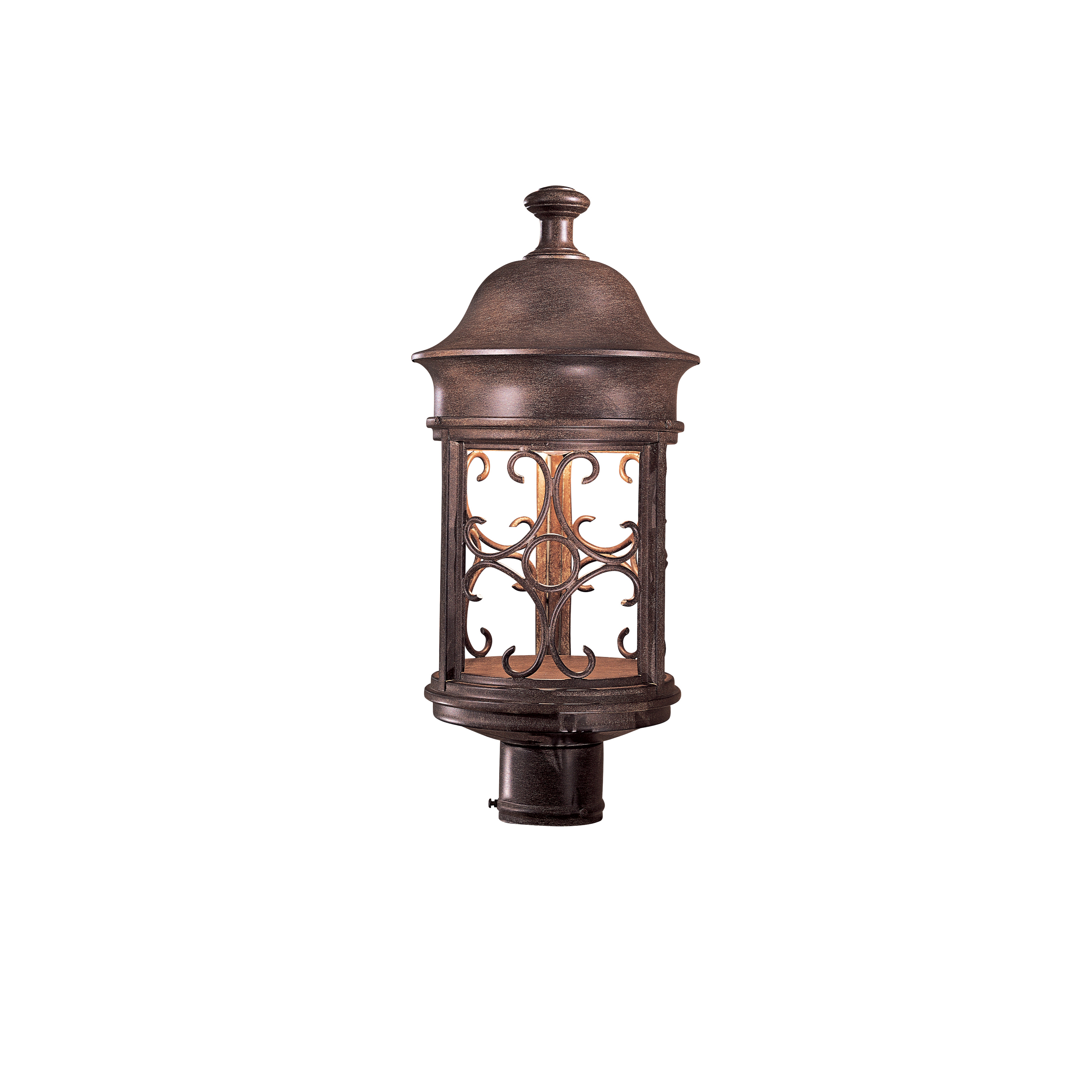 1 Light Post Mount in Vintage Rust™ Finish - Meets Dark-Sky requirements