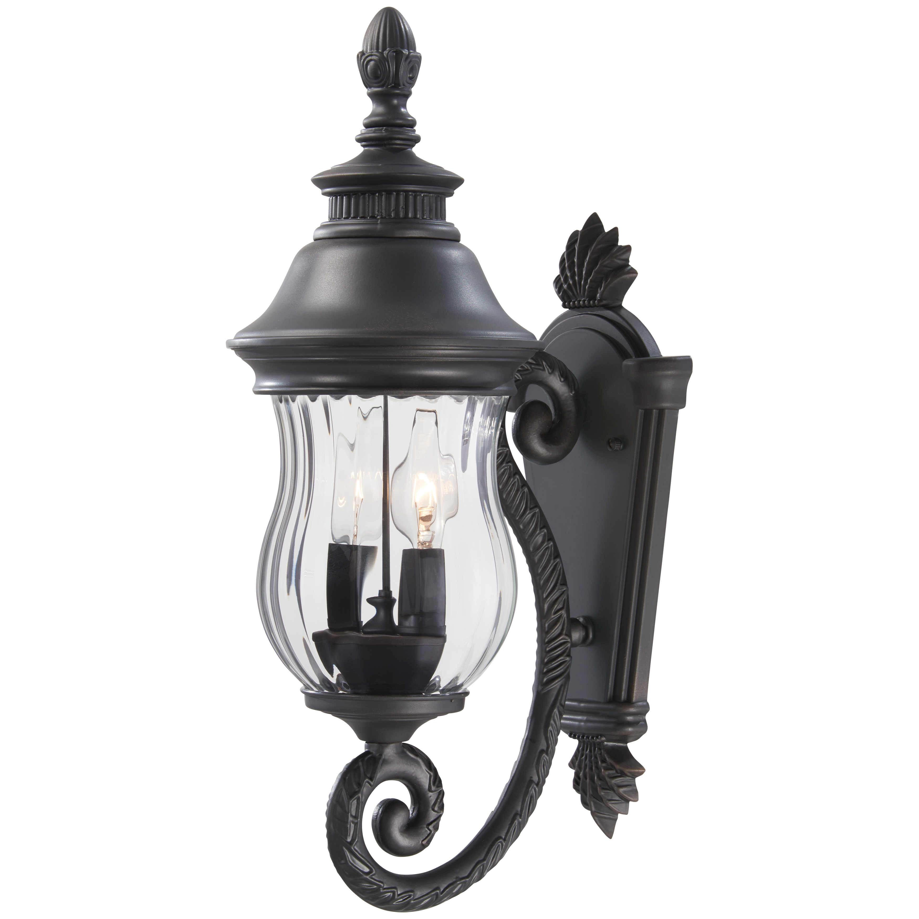 2 Light Wall Mount in Heritage™ Finish with Optic Mouth Blown Glass