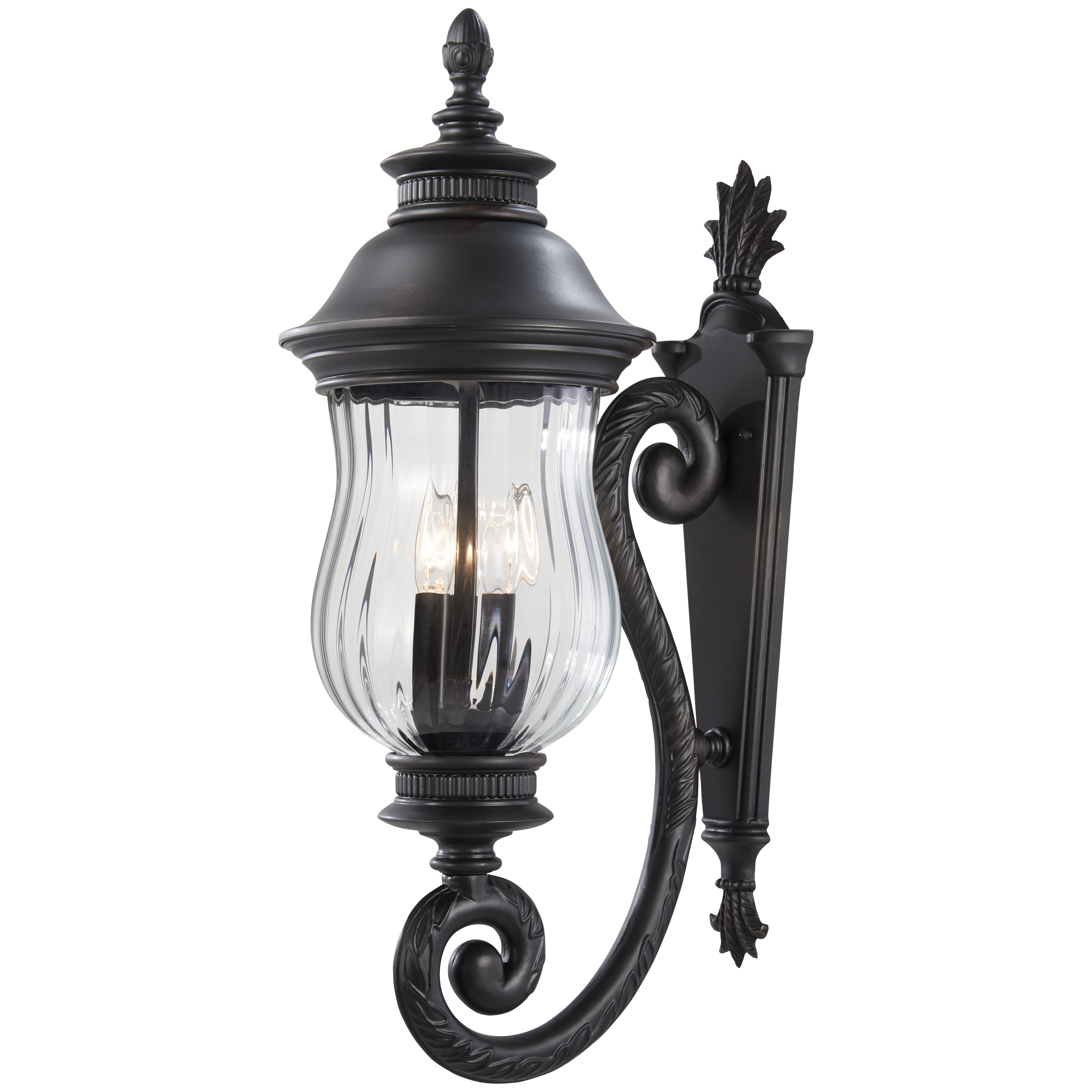 3 Light Wall Mount in Heritage™ Finish with Optic Mouth Blown Glass
