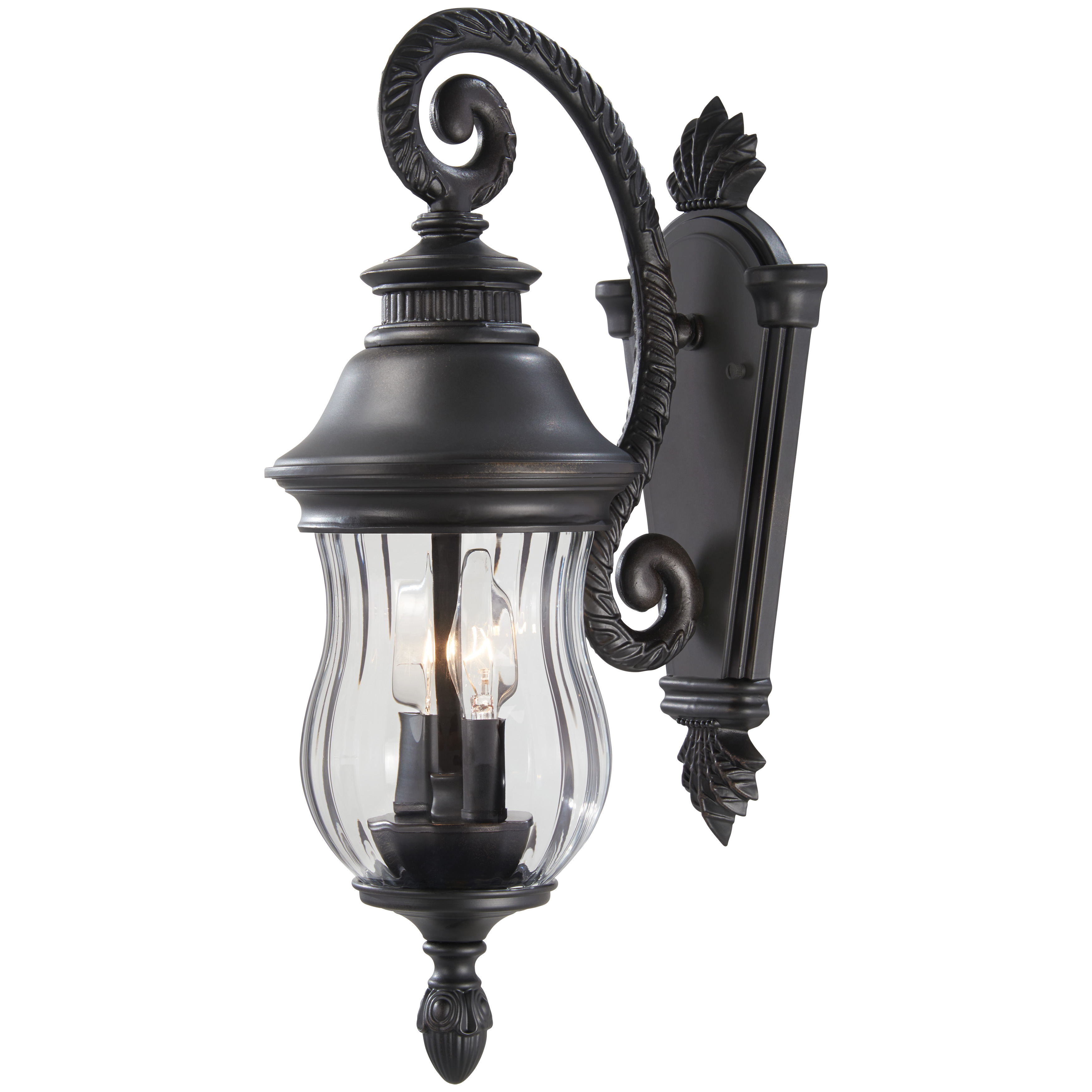 2 Light Wall Mount in Heritage™ Finish with Optic Mouth Blown Glass