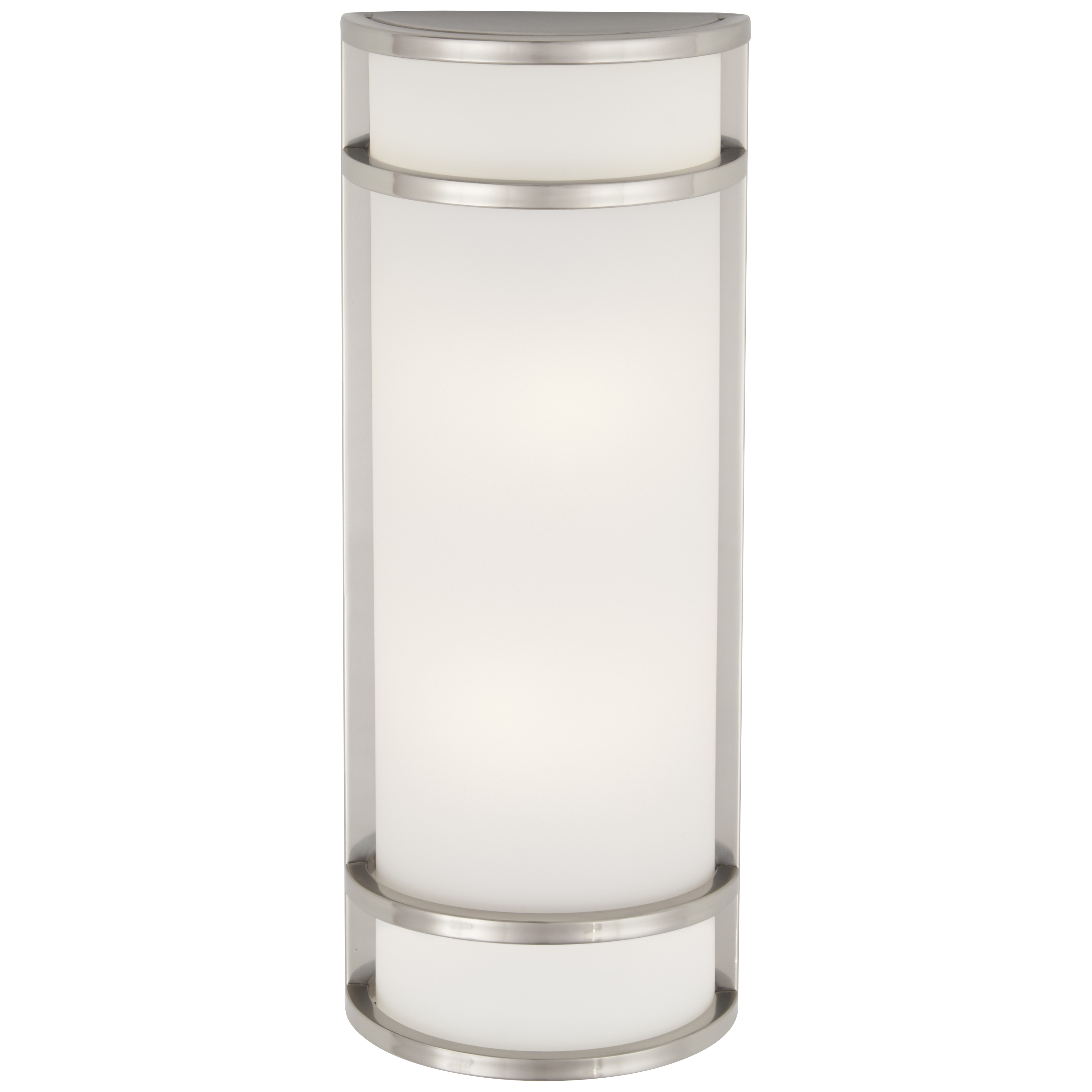 2 Light Pocket Lantern in Brushed Stainless Steel Finish with Etched Opal Glass