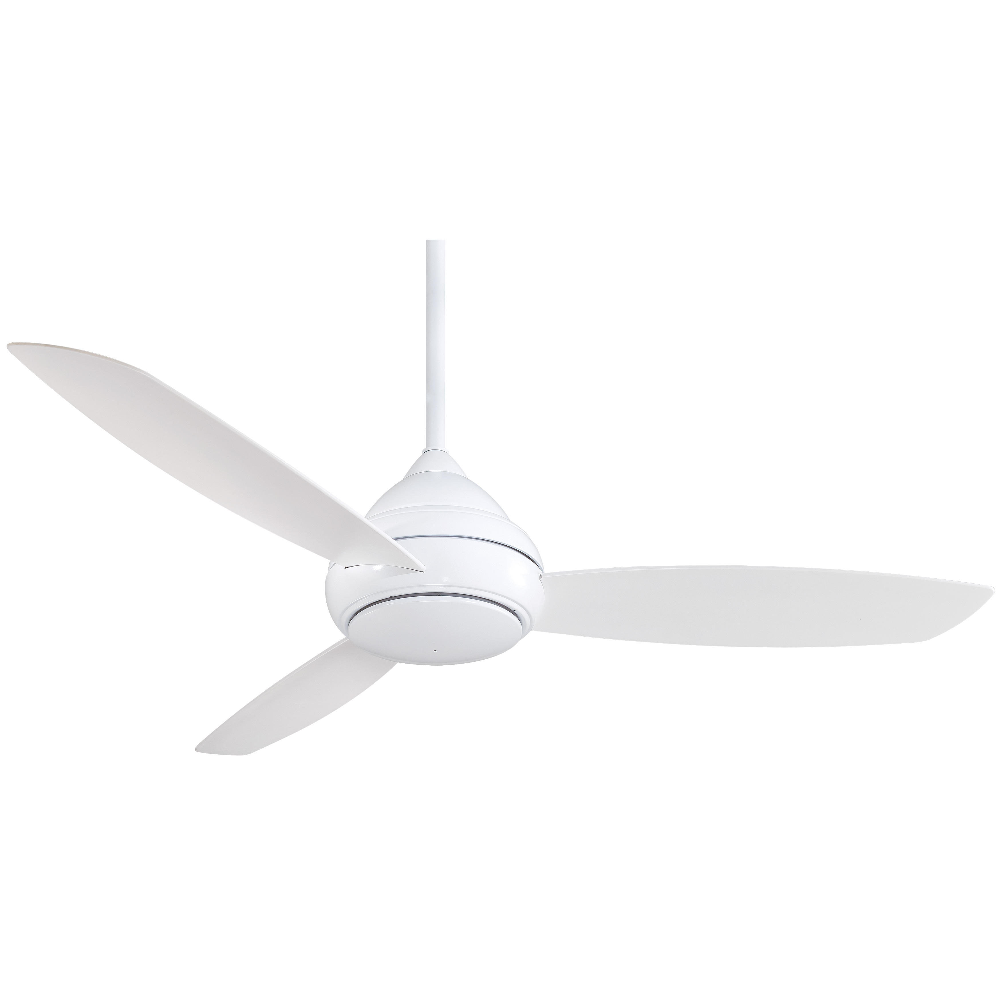 The Concept I combines clean contemporary styling with wet-location durability, making it ideal for covered outdoor spaces or high-humidity indoor areas. Its 58-inch span and integrated LED provide efficient cooling and lighting.