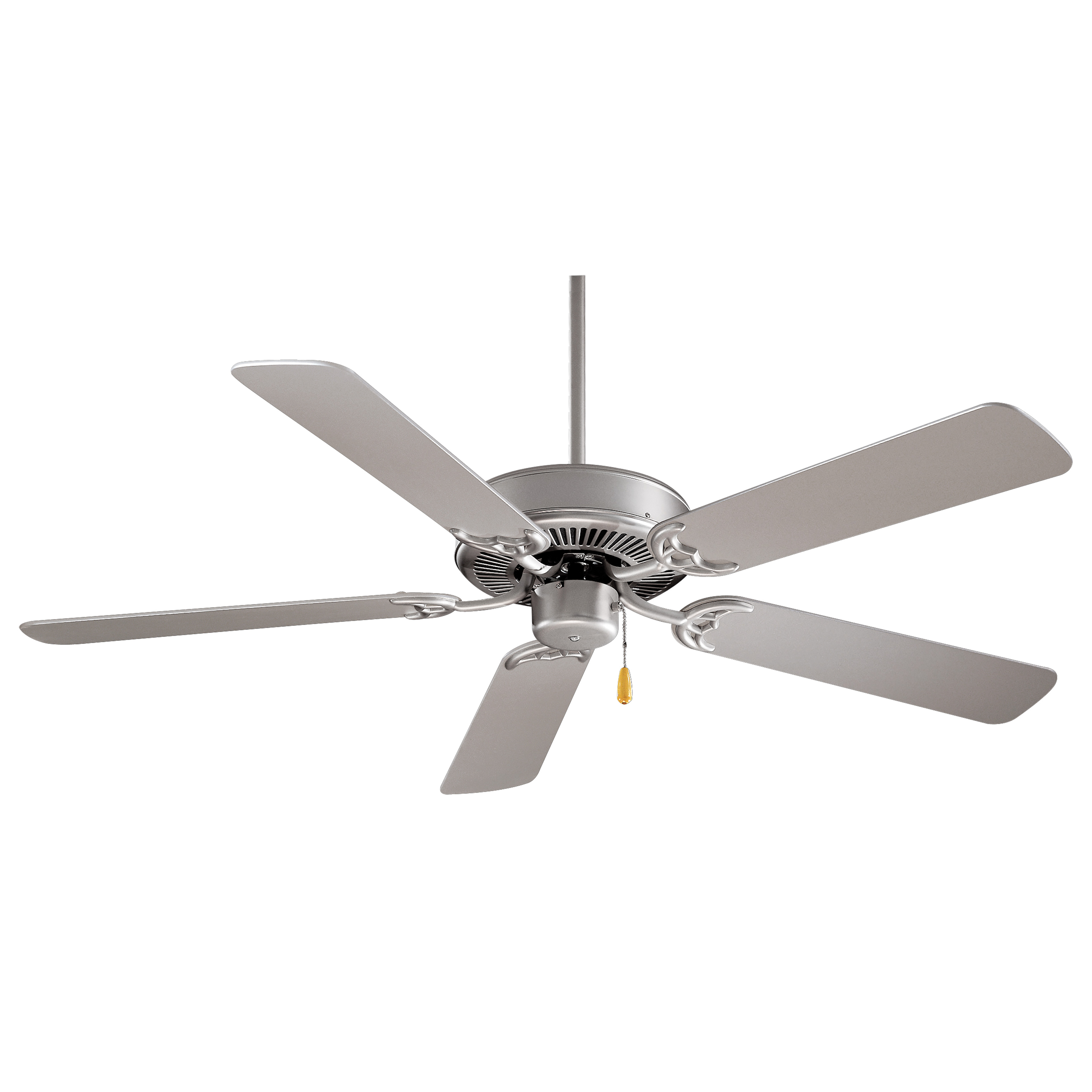 A practical 42-inch ceiling fan designed for everyday use in medium-sized rooms. Features a durable brushed steel finish with silver MDF blades and a 12-degree blade pitch for efficient air circulation.