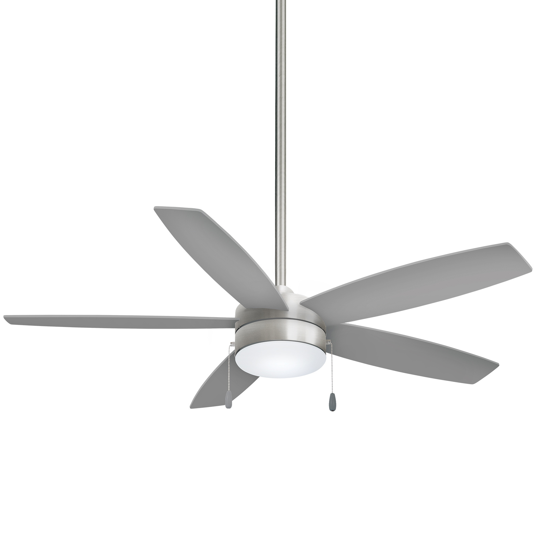 The Airetor combines contemporary styling with practical functionality, featuring a brushed nickel finish, integrated LED lighting, and efficient 52" blade span ideal for medium to large bedrooms and living spaces.