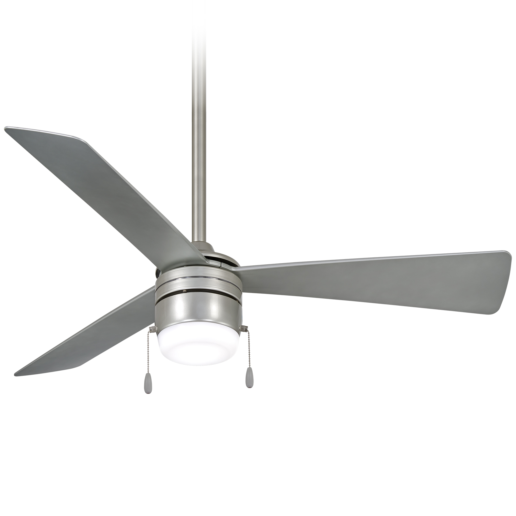 The Vital combines efficient cooling with exceptional LED lighting (CRI 95) in a contemporary silver finish. Its 44" blade span makes it ideal for bedrooms and offices, while the integrated LED provides bright, color-accurate illumination.